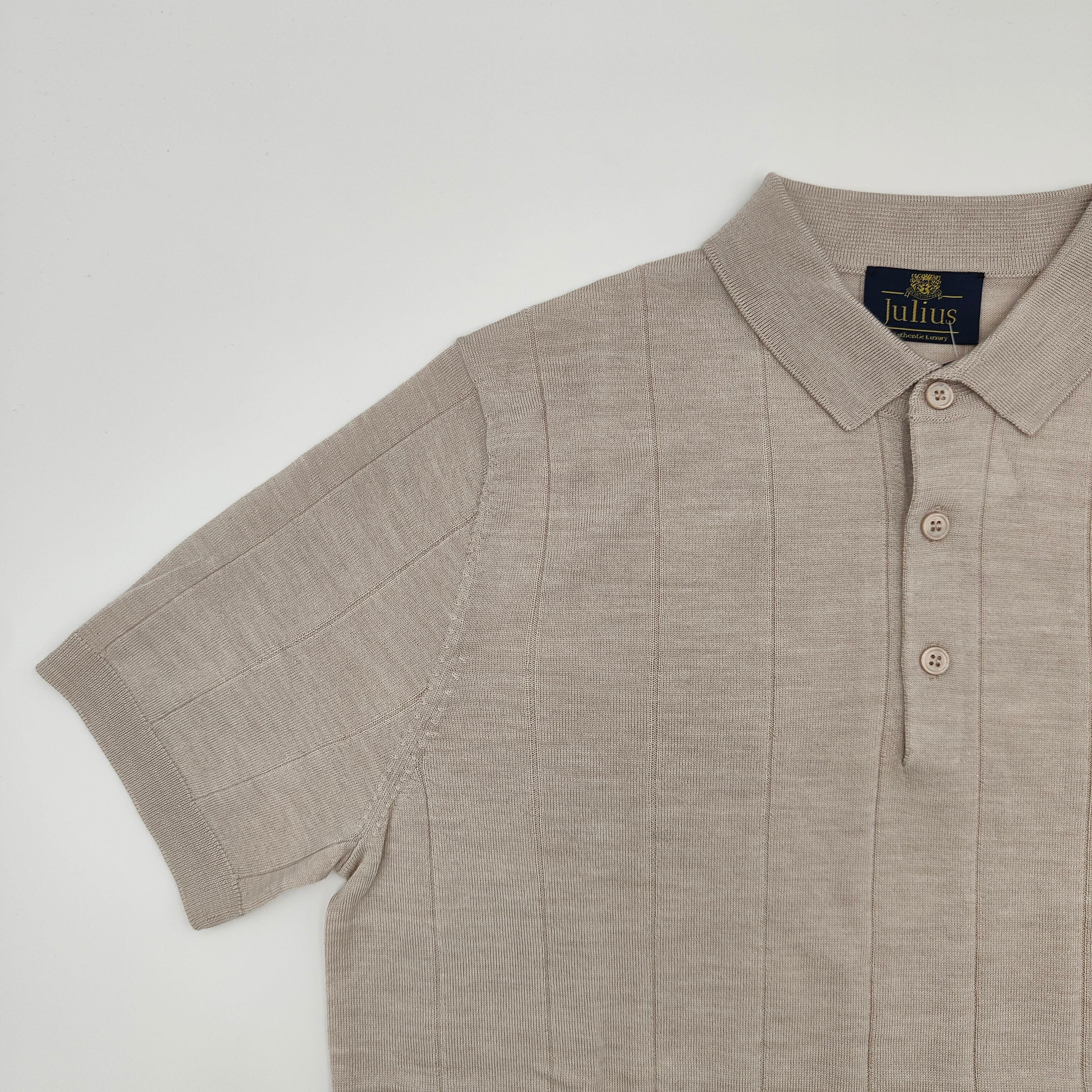 Shortsleeve Polo Beau Merino/Cashm/Silk Stone