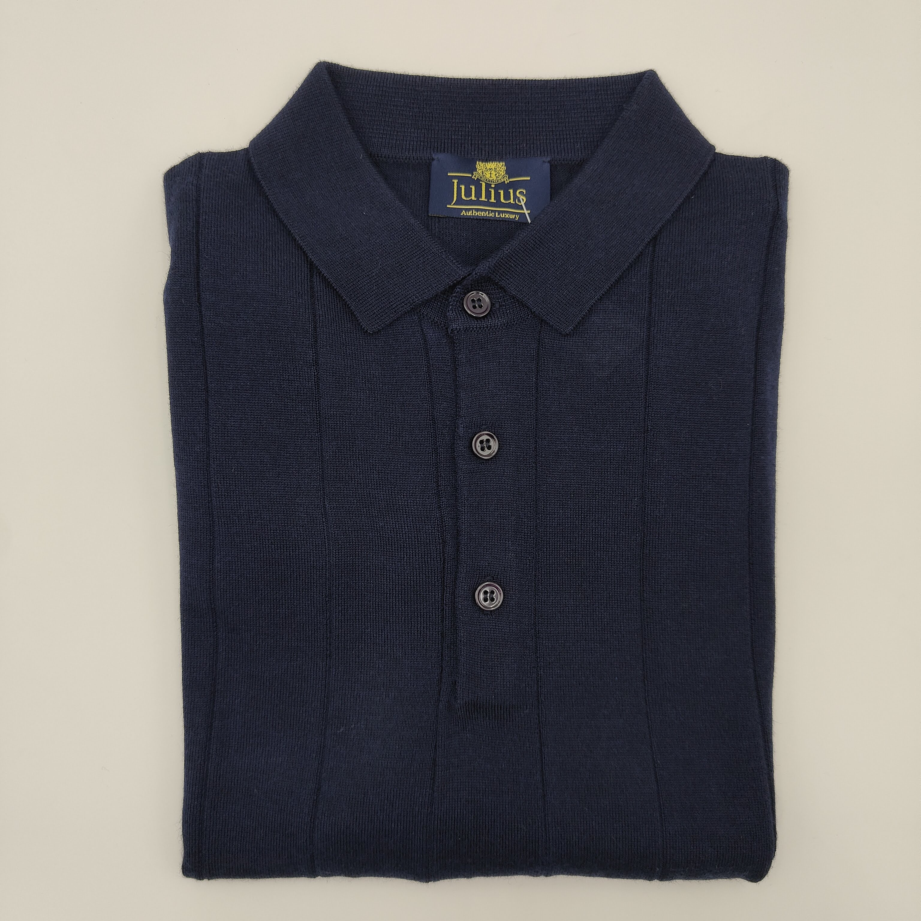 Shortsleeve Polo Beau Merino/Cashm/Silk Navy