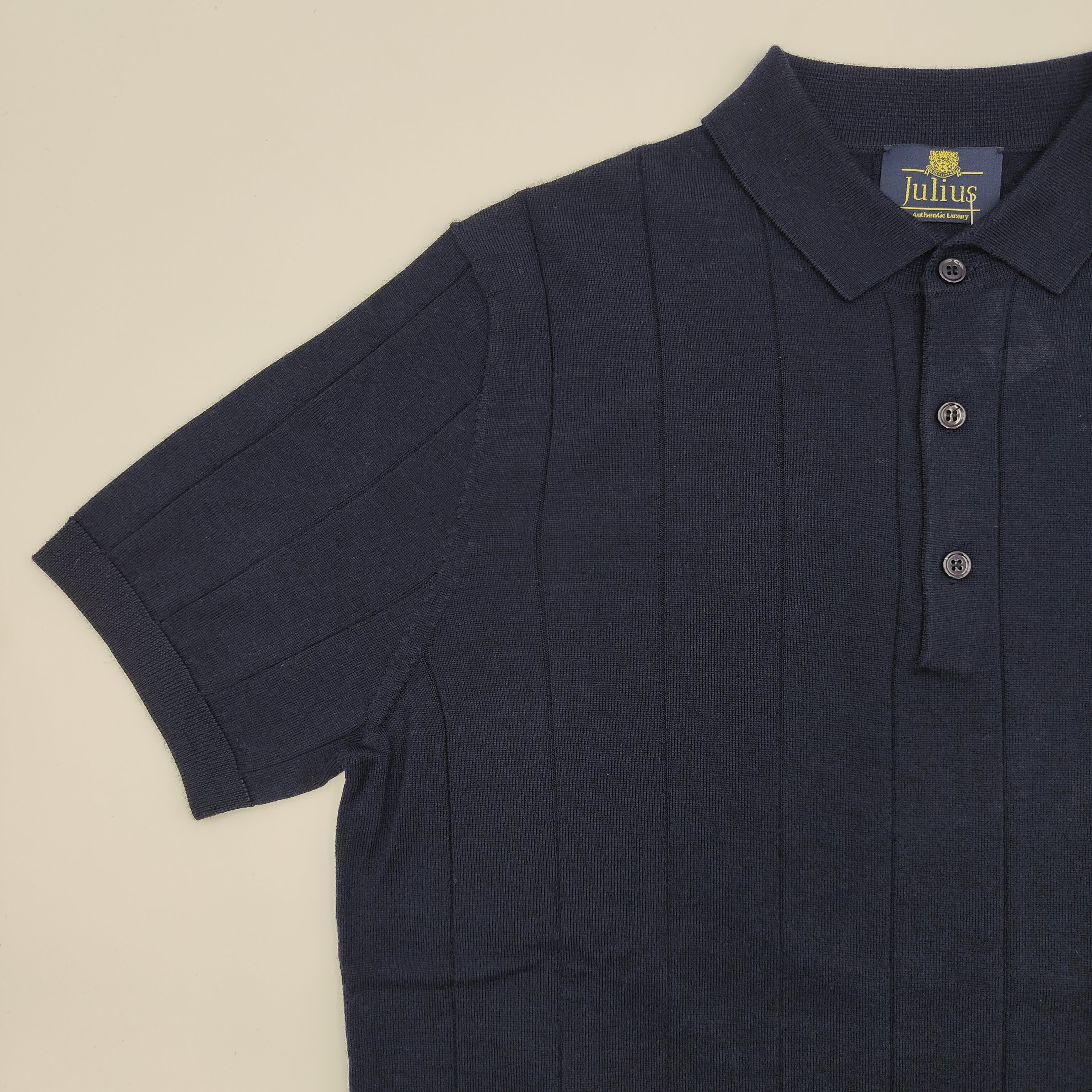 Shortsleeve Polo Beau Merino/Cashm/Silk Navy