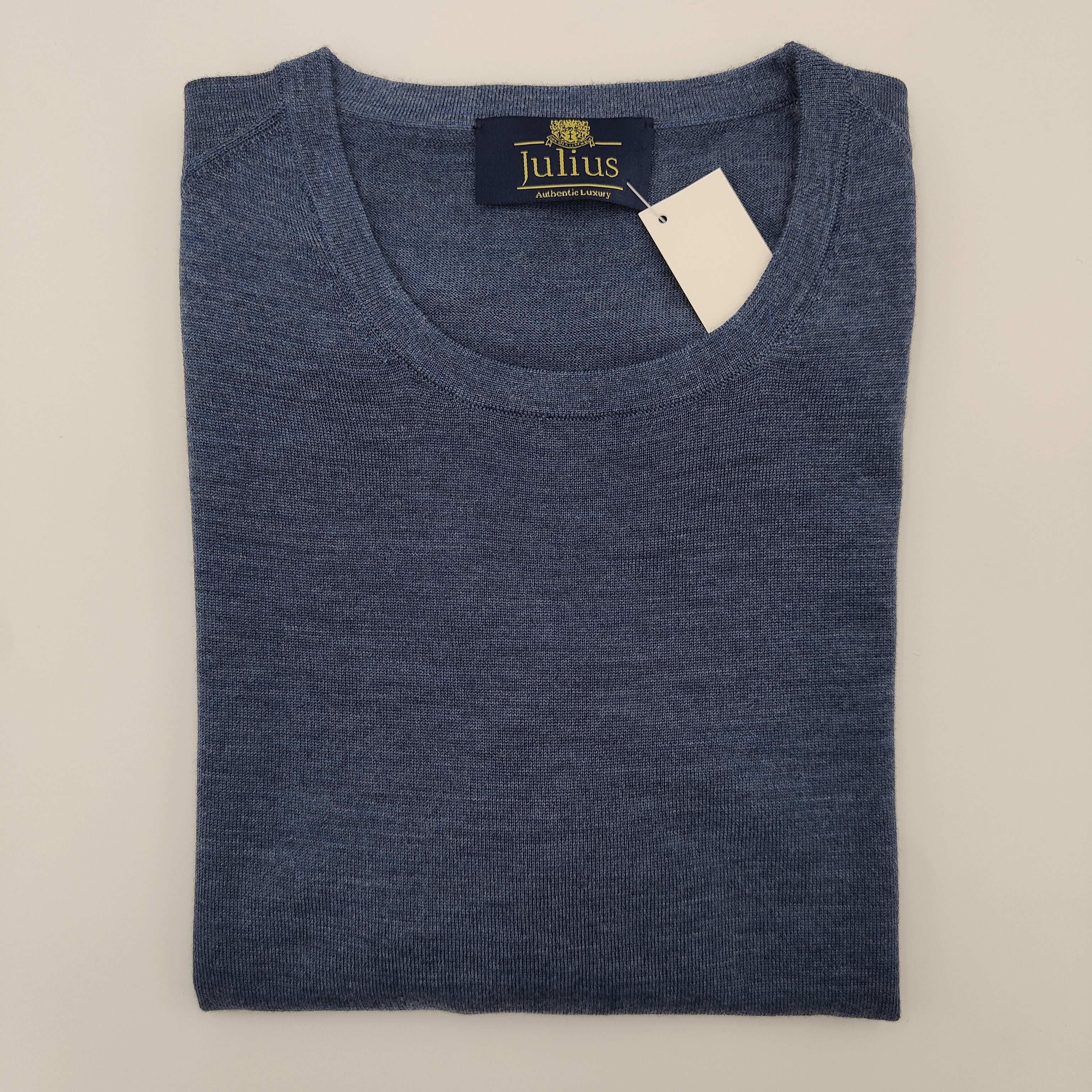 T-shirt Merino/Cashm/Silk Steel Blue