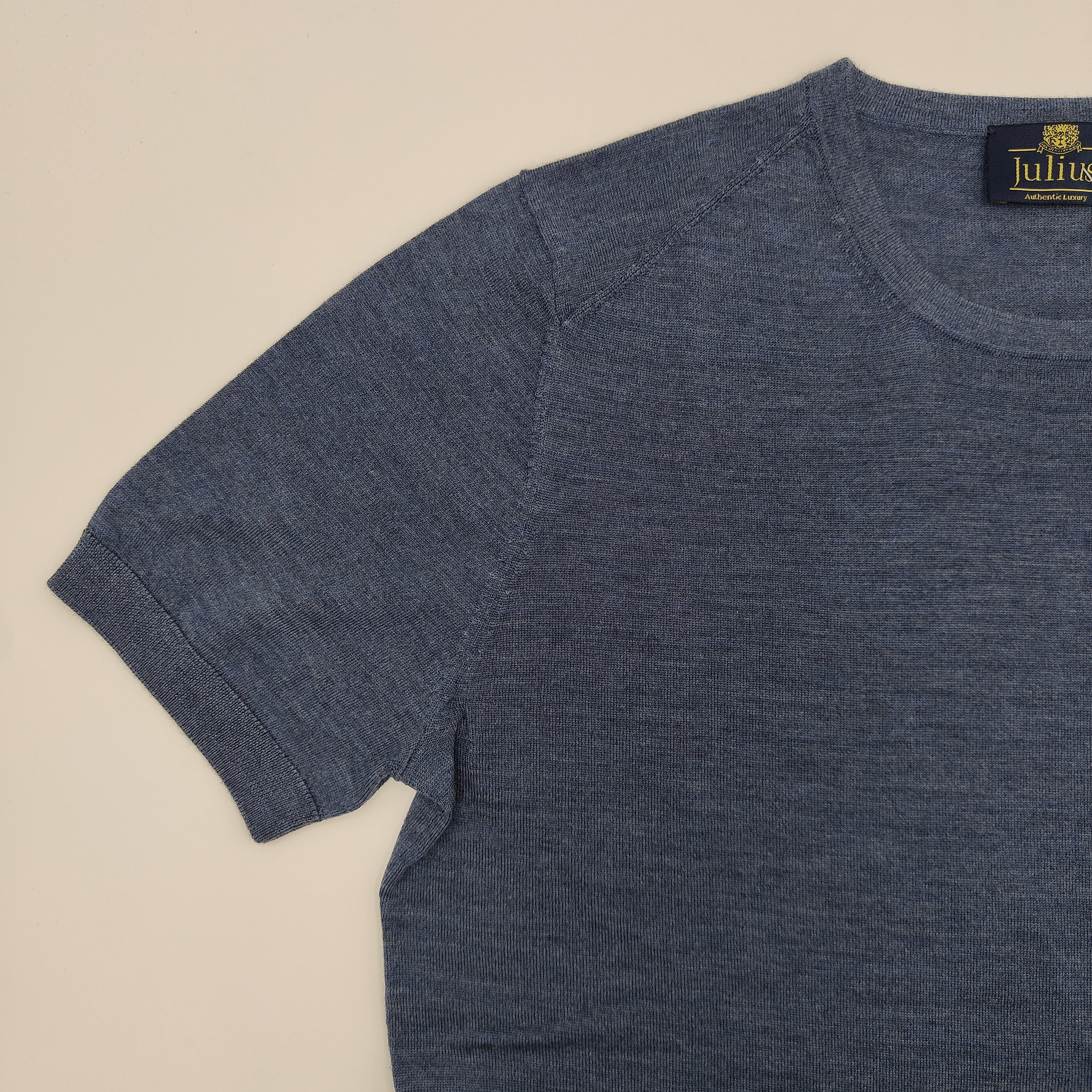 T-shirt Merino/Cashm/Silk Steel Blue