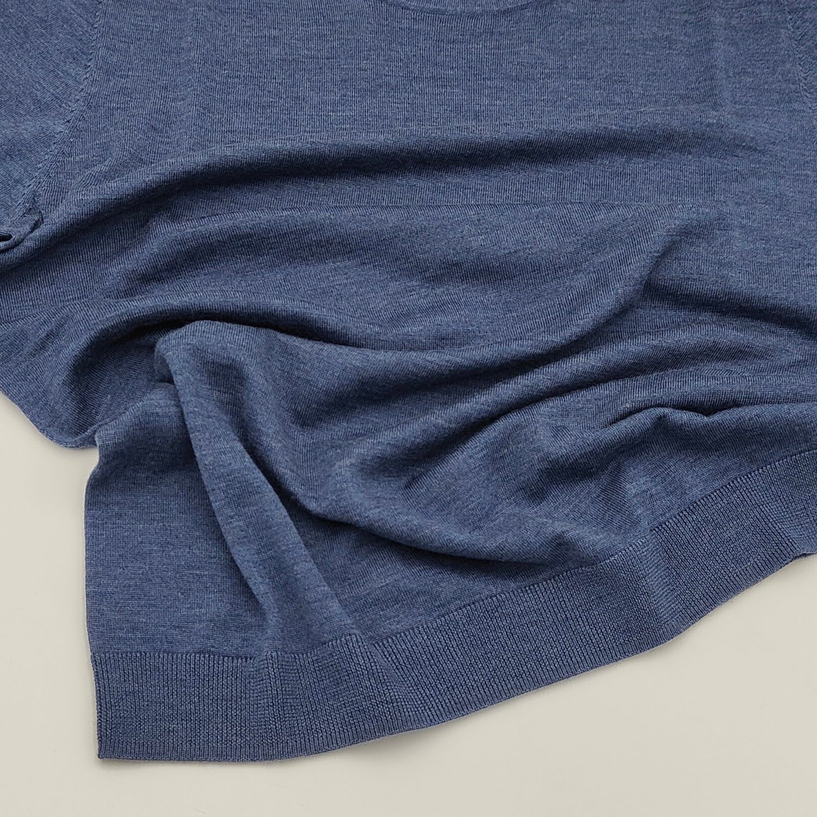 T-shirt Merino/Cashm/Silk Steel Blue