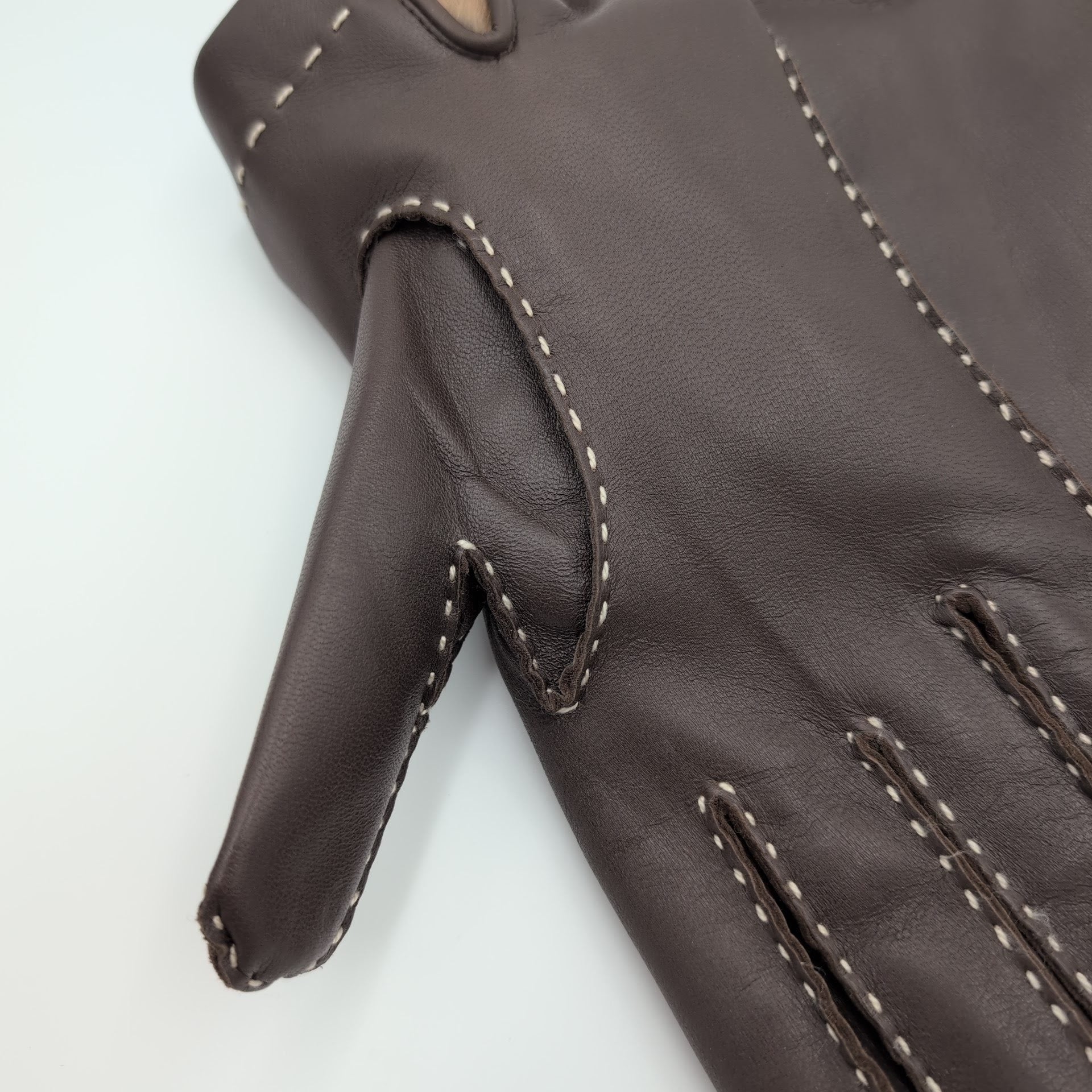 Gloves Deerskin Orylag Fur Lining Dark Brown