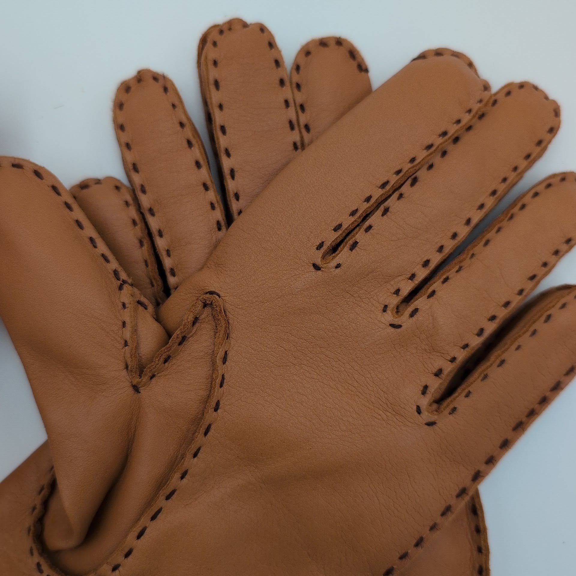 Gloves Deerskin Cashmere Lining Cognac