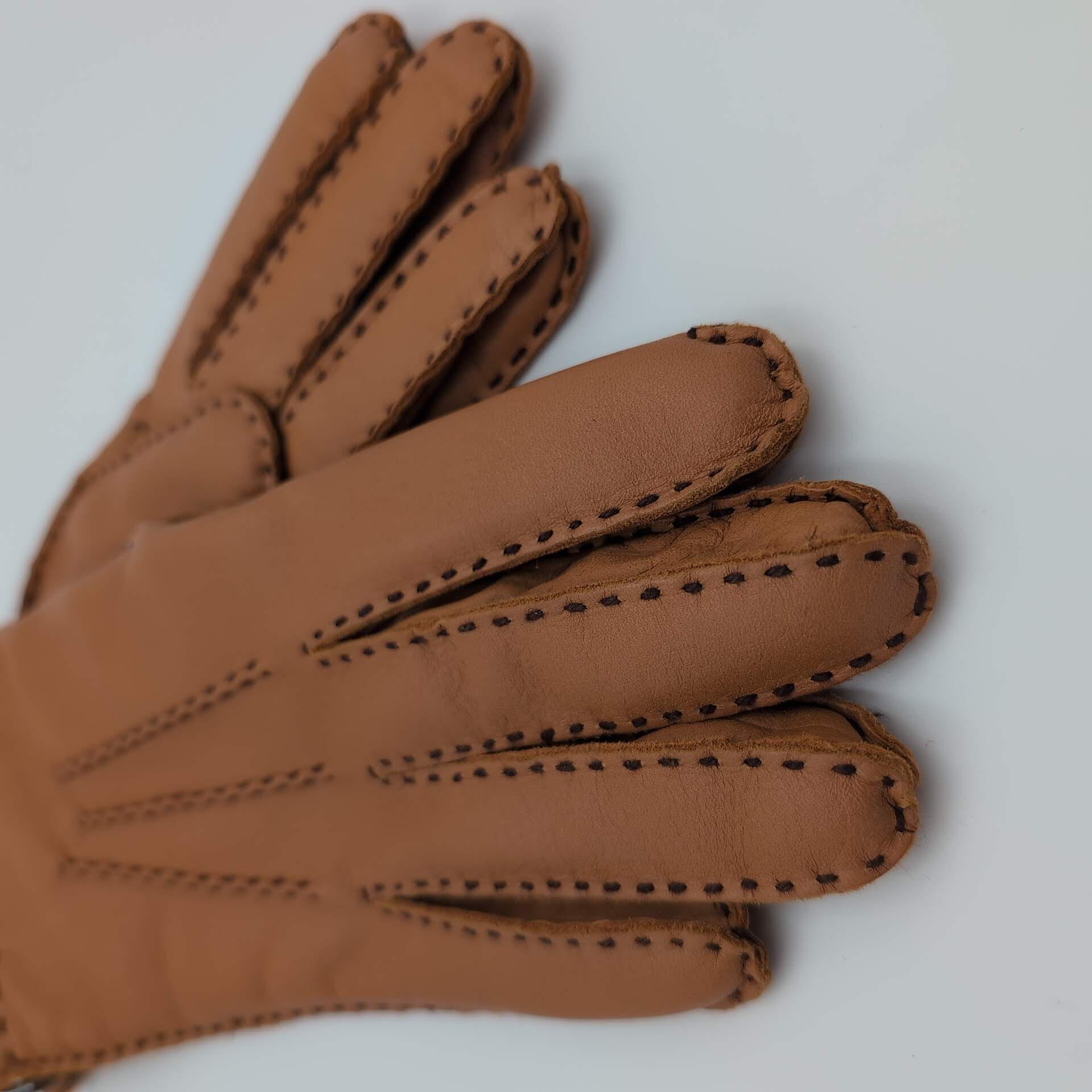 Gloves Deerskin Cashmere Lining Cognac