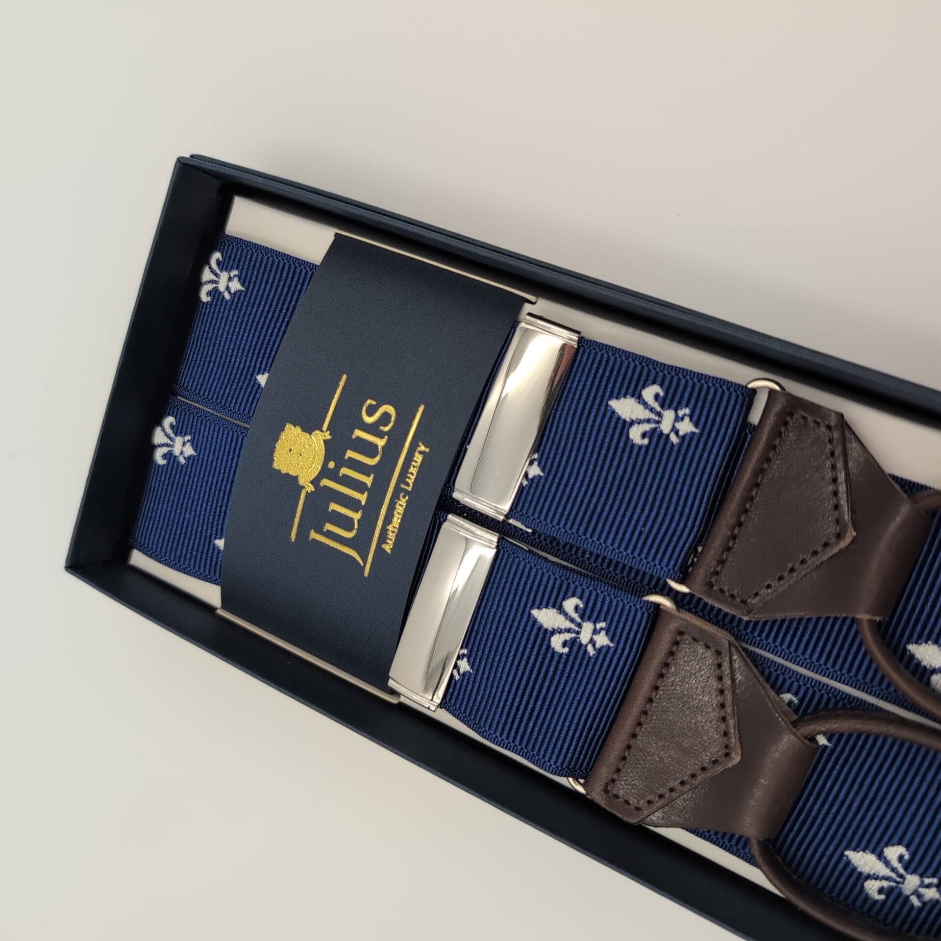 Braces Fleur de Lys Blue