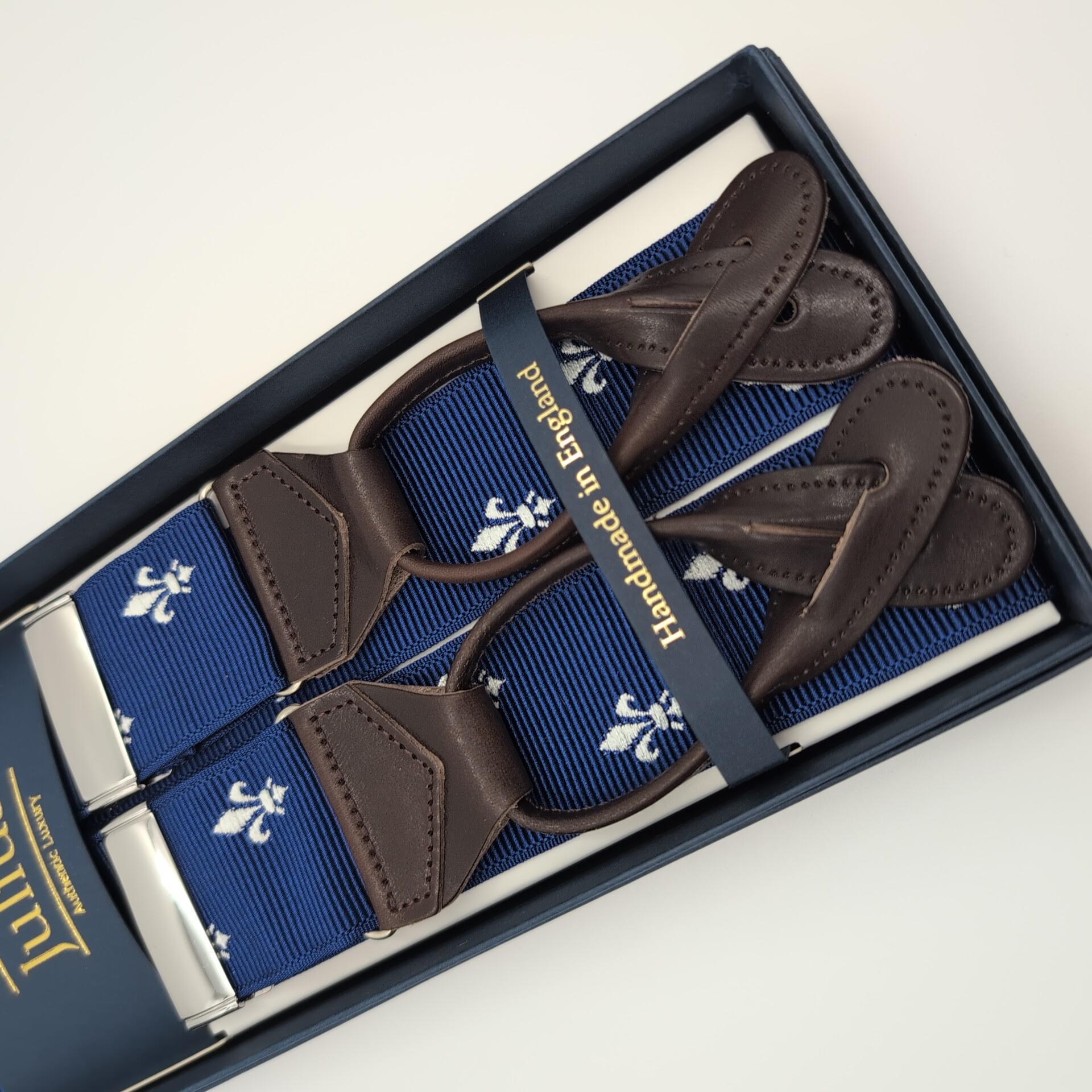 Braces Fleur de Lys Blue