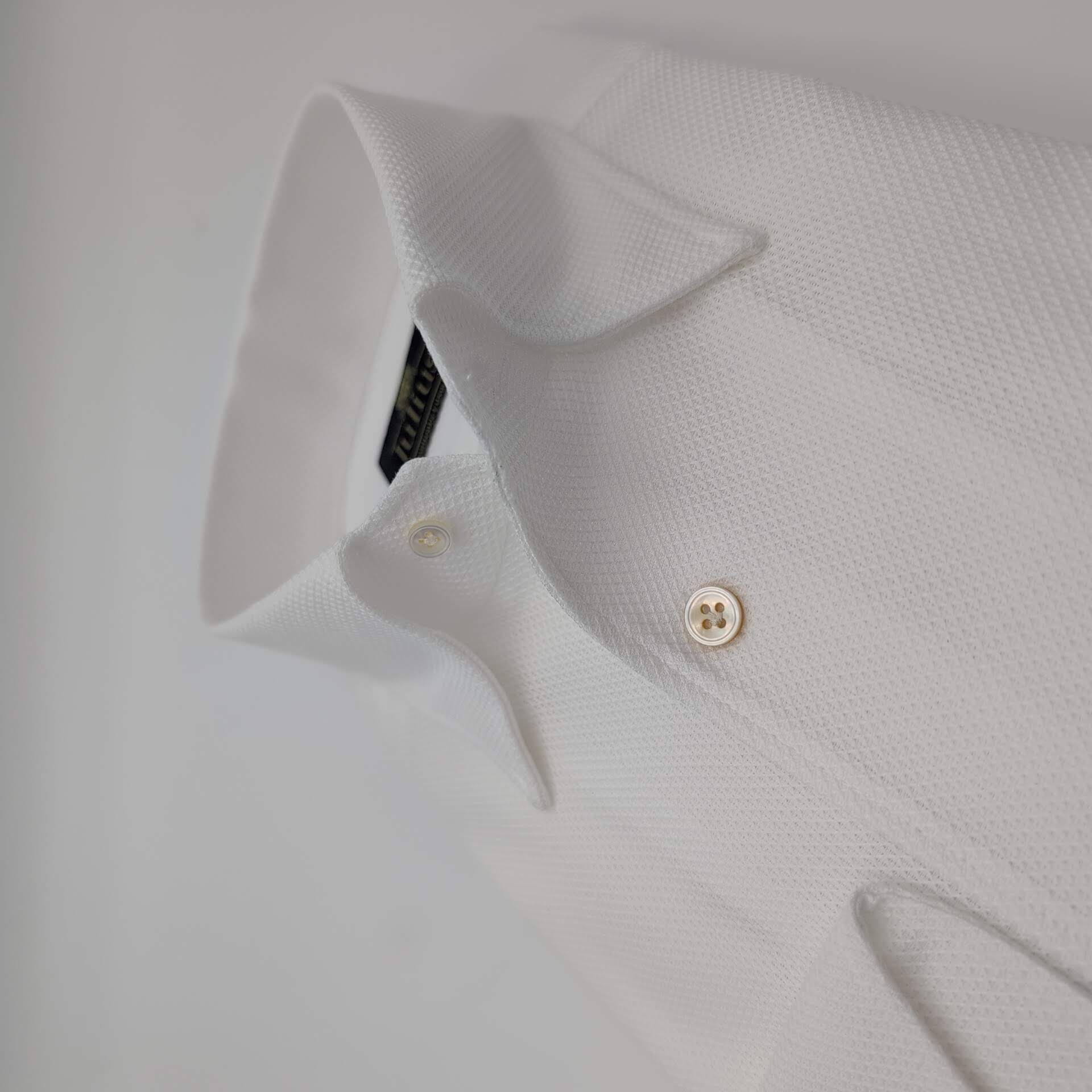 Hidden Button Luxury Giro Inglese Shirt White
