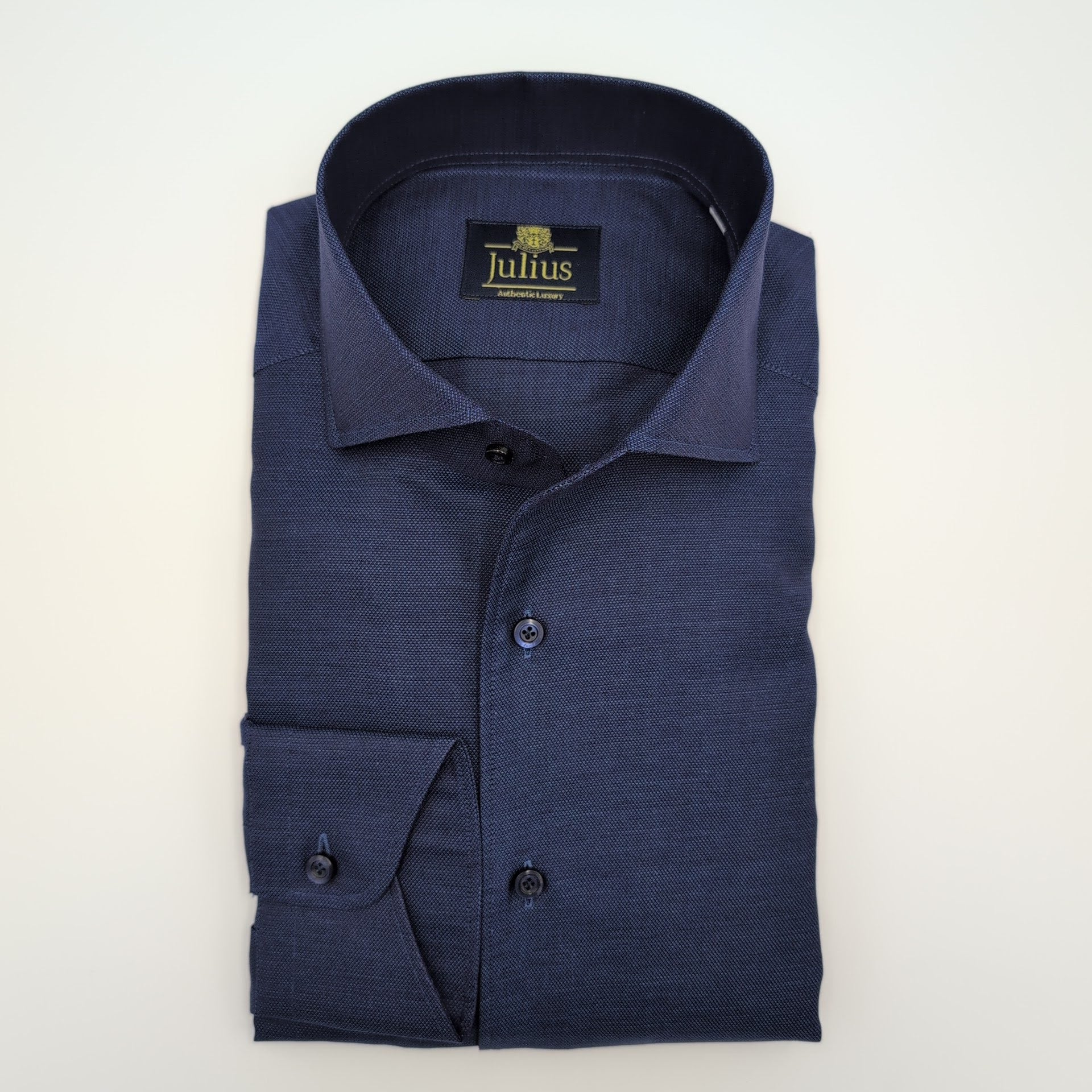 Cutaway Luxury Linen/Cotton Shirt Dark Blue