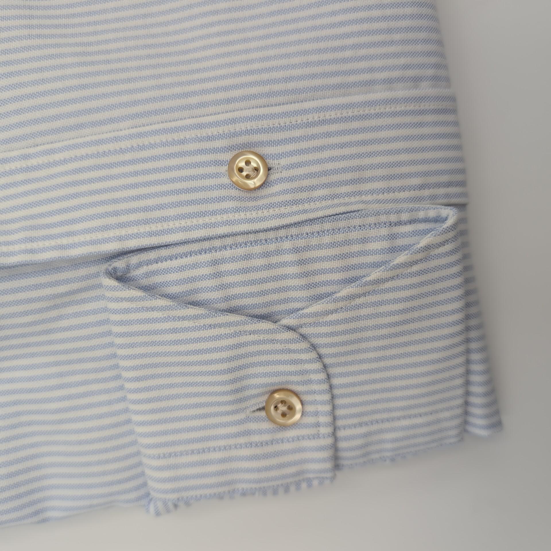 Button Down Shirt Comfort Flex Stripes Blue