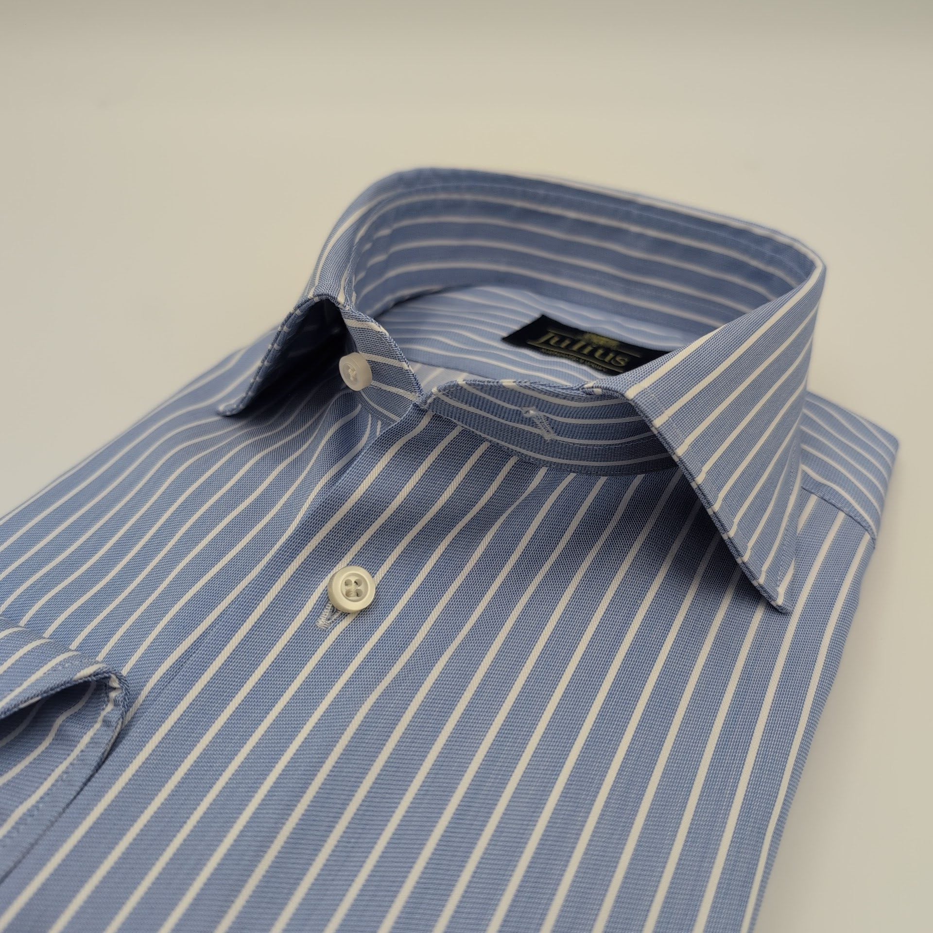 Cutaway Shirt Comfort Flex Dressed Stripes Blue