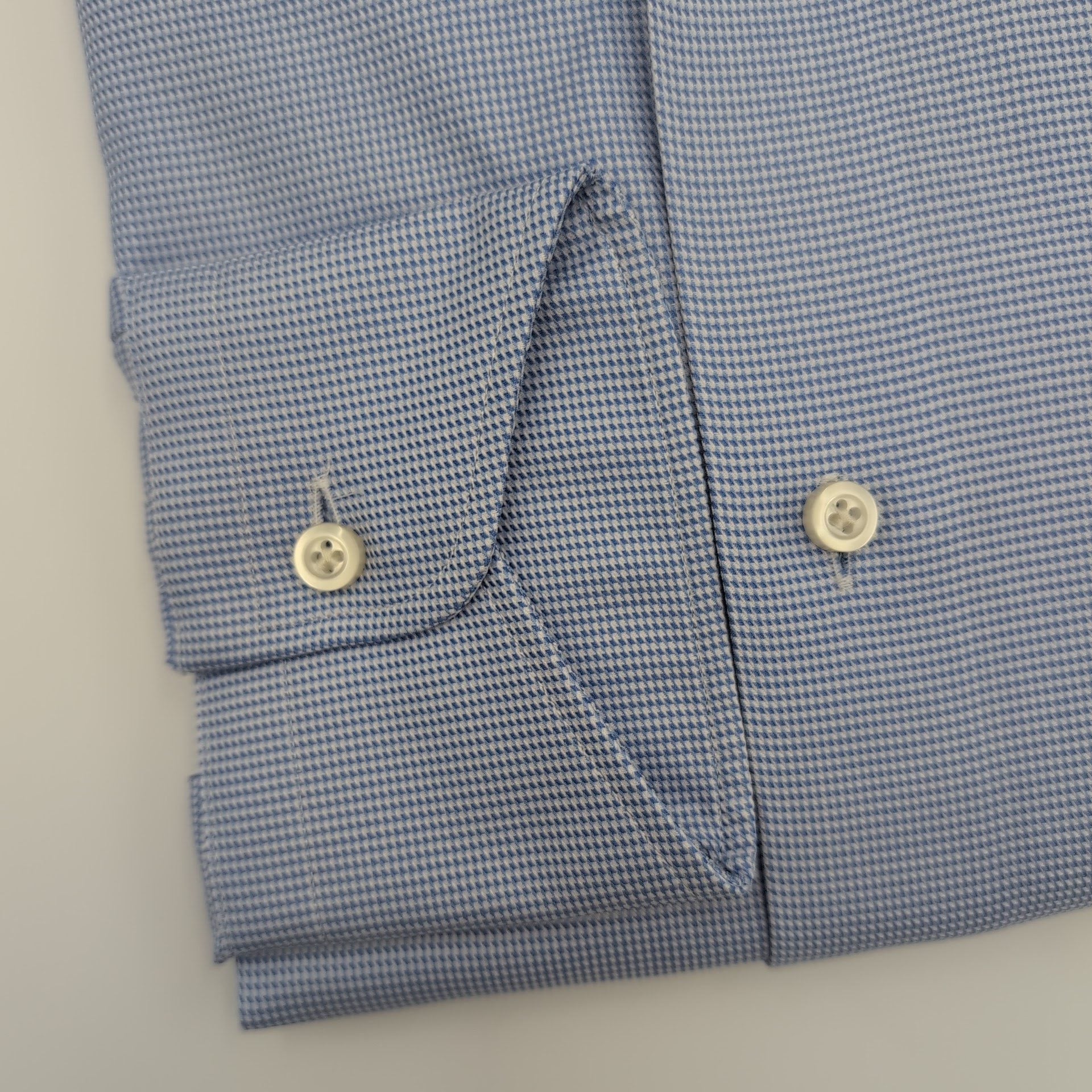 Cutaway Shirt Comfort Flex Pied de Poule Blue