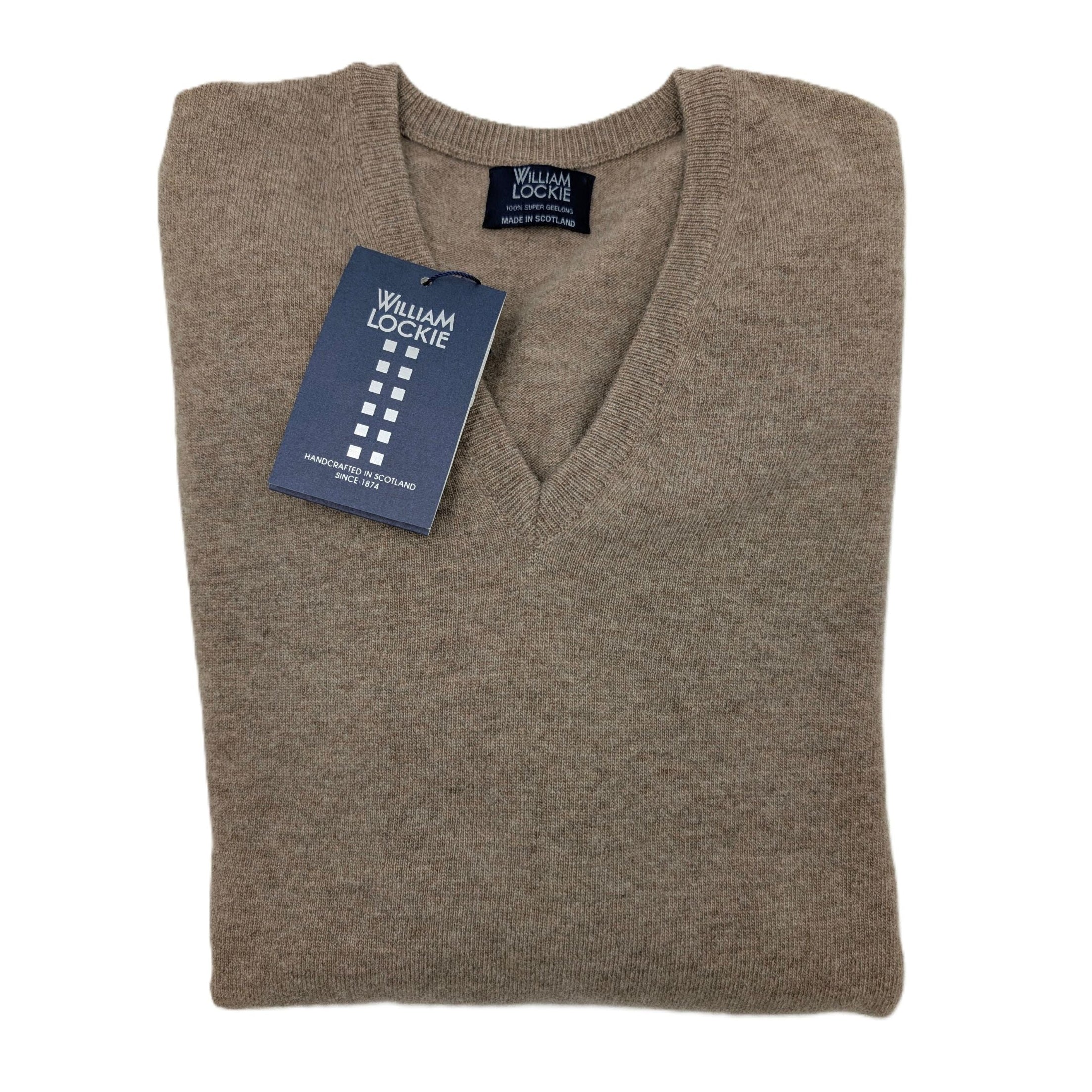 V-neck Super Geelong Sweater Dark Natural