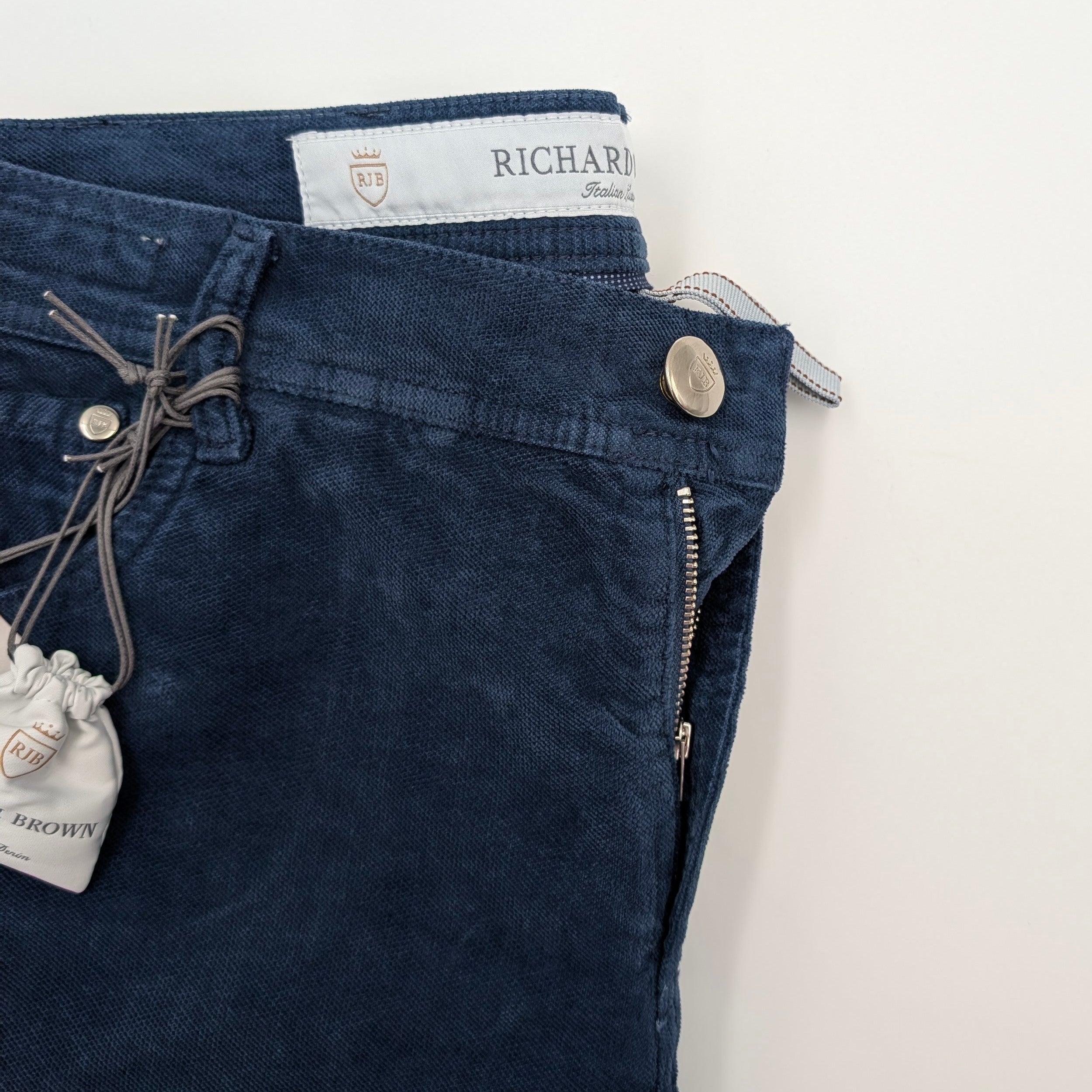 5-pocket Velours Cotton Blue