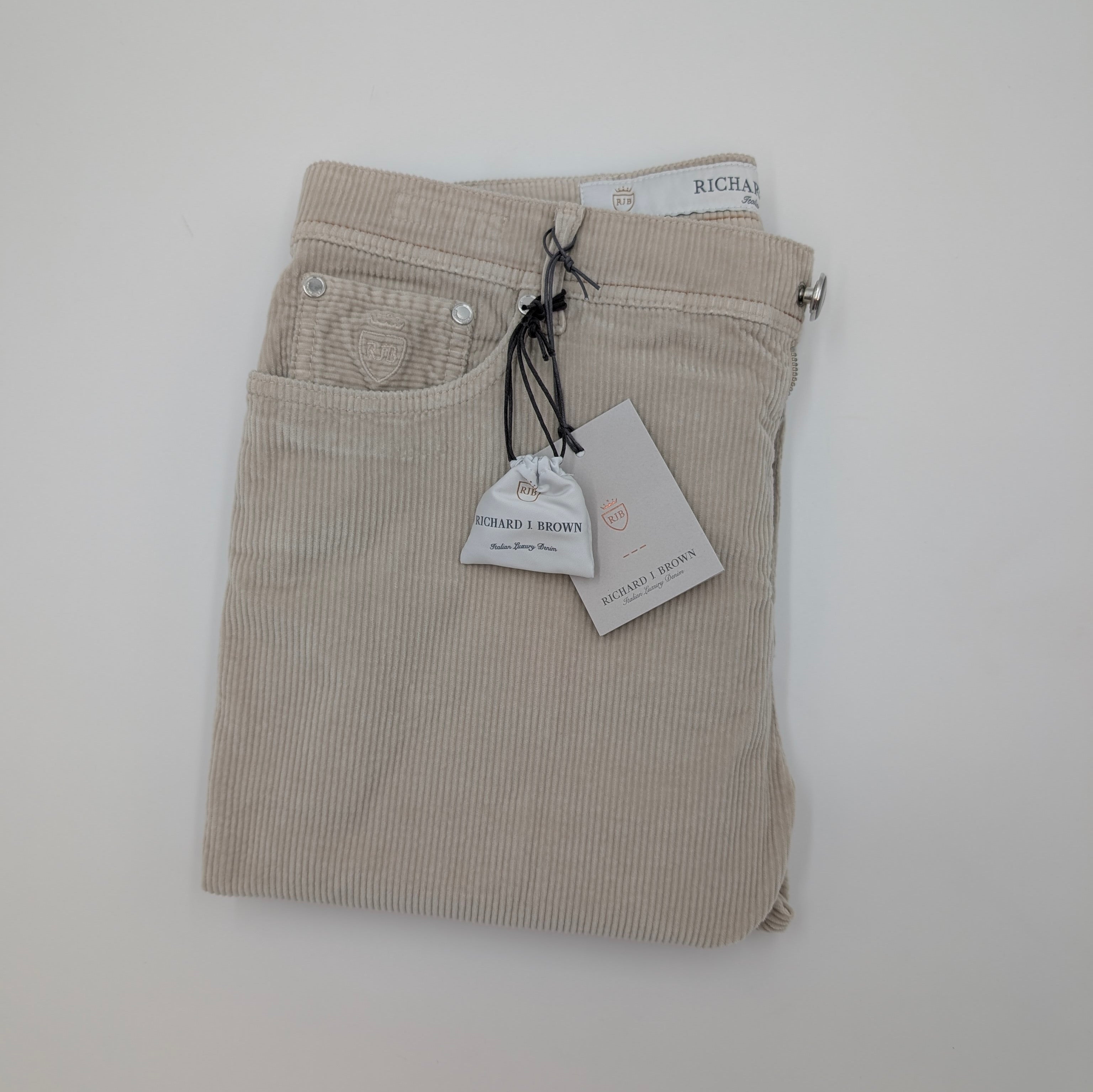 5-pocket Fine Rib Off White