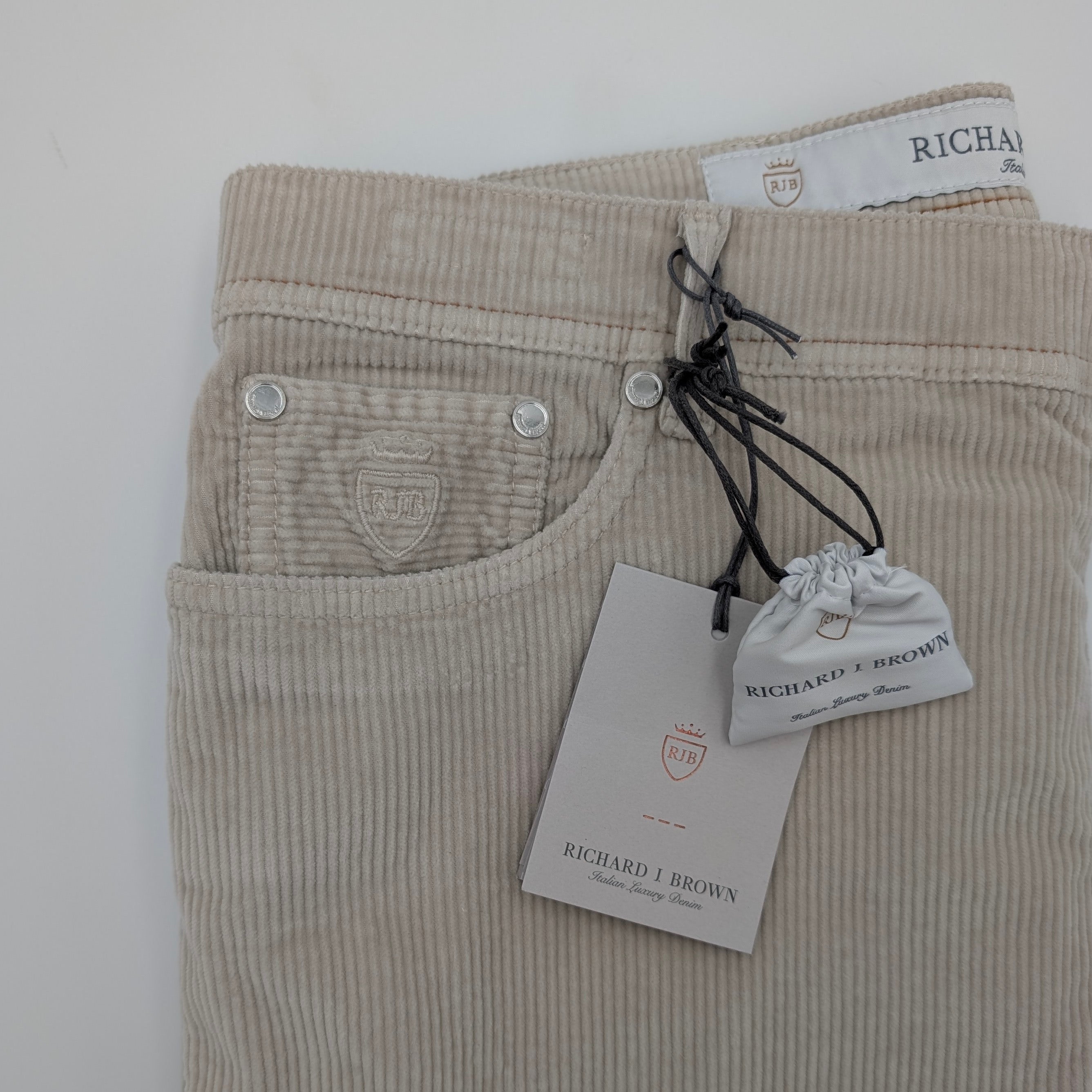5-pocket Fine Rib Off White