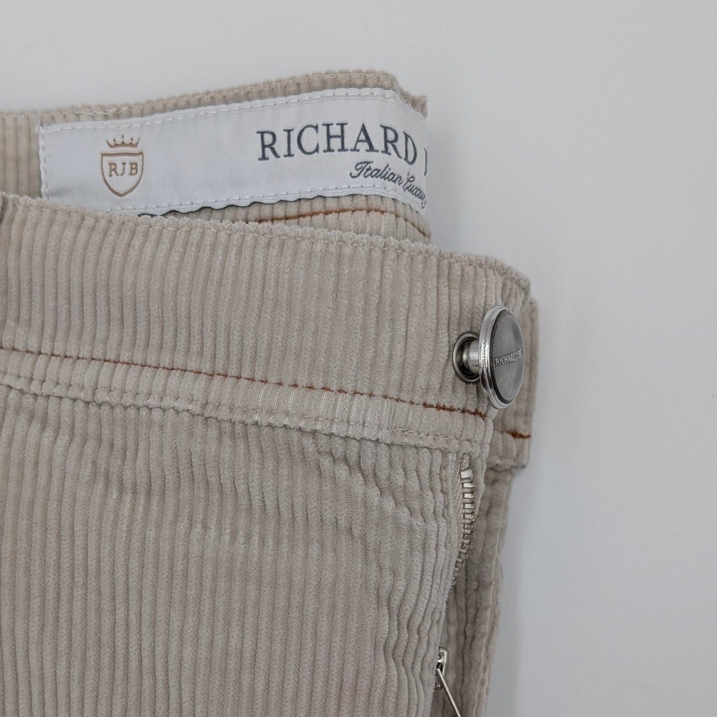 5-pocket Fine Rib Off White