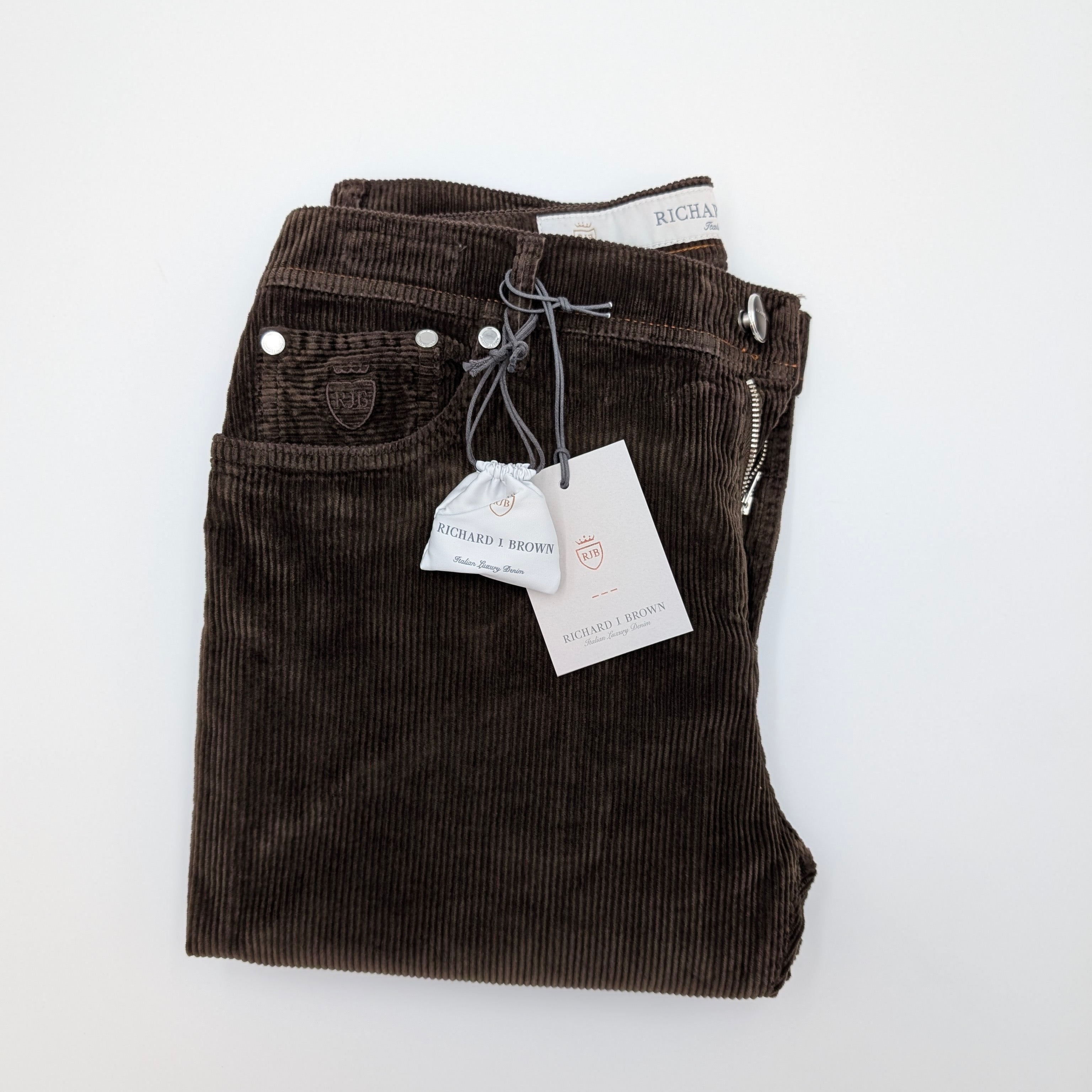 5-pocket Fine Rib Dark Brown
