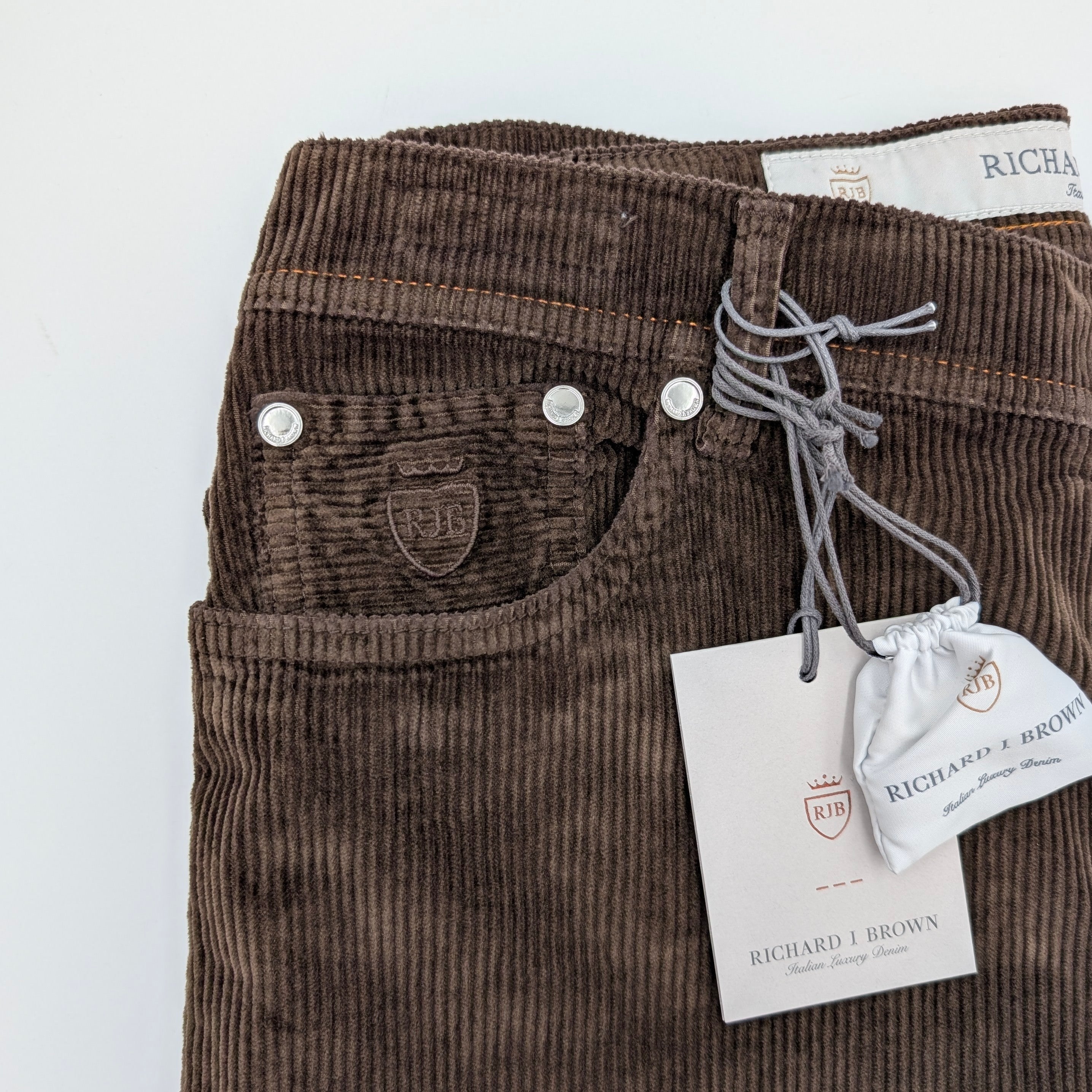 5-pocket Fine Rib Dark Brown