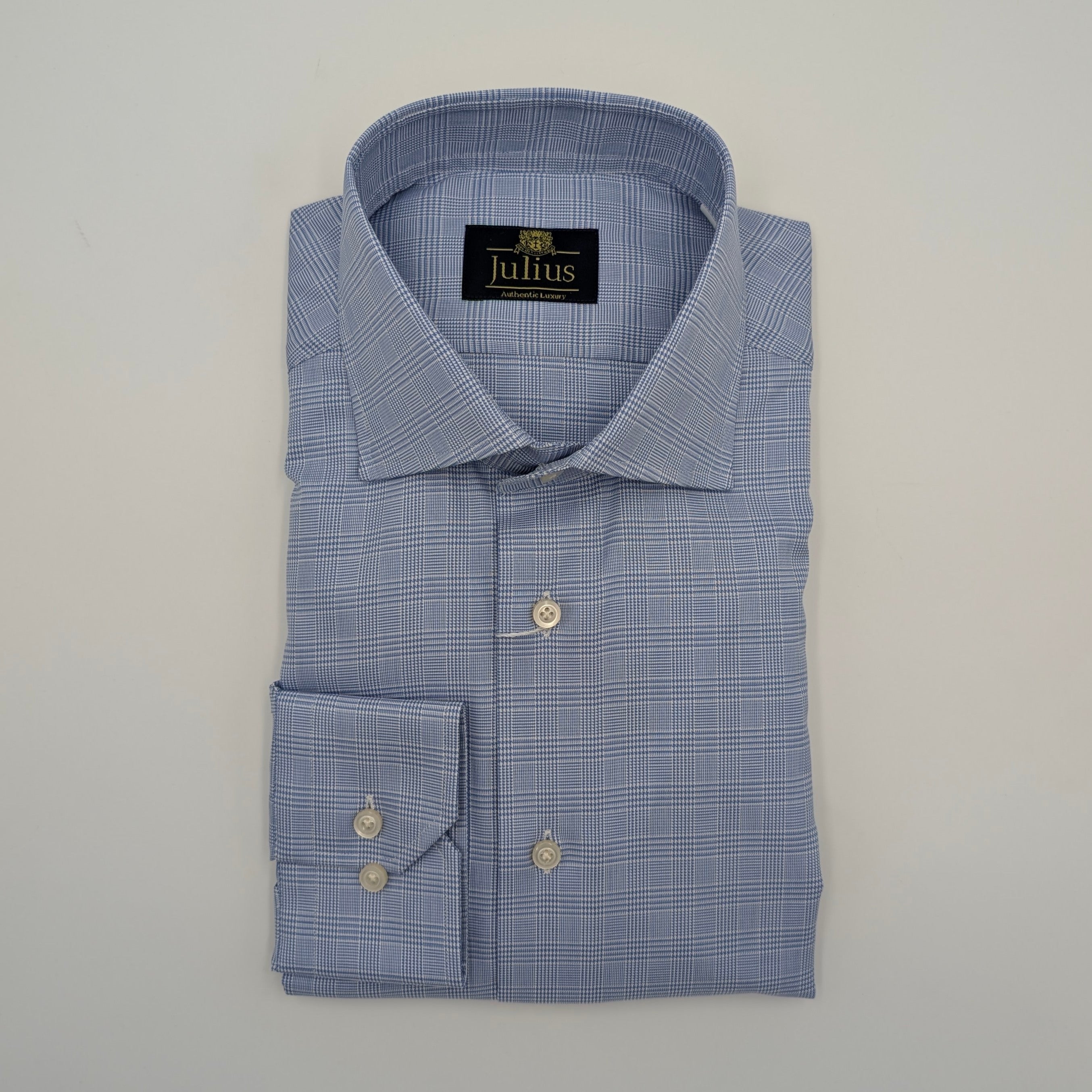 Cutaway Shirt Comfort Checked Blue