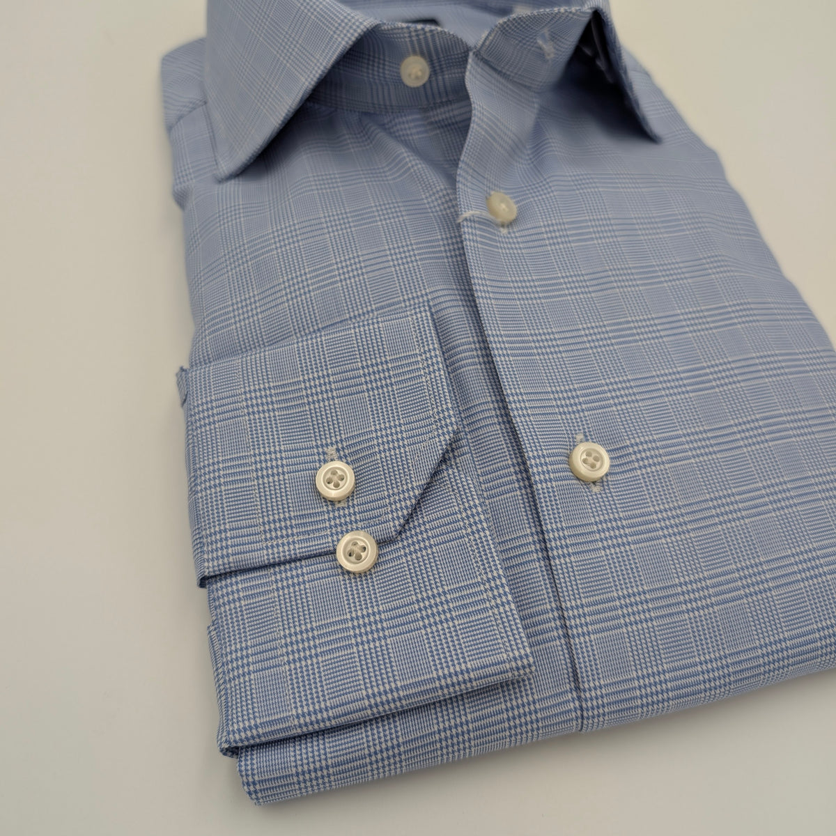Cutaway Shirt Comfort Checked Blue