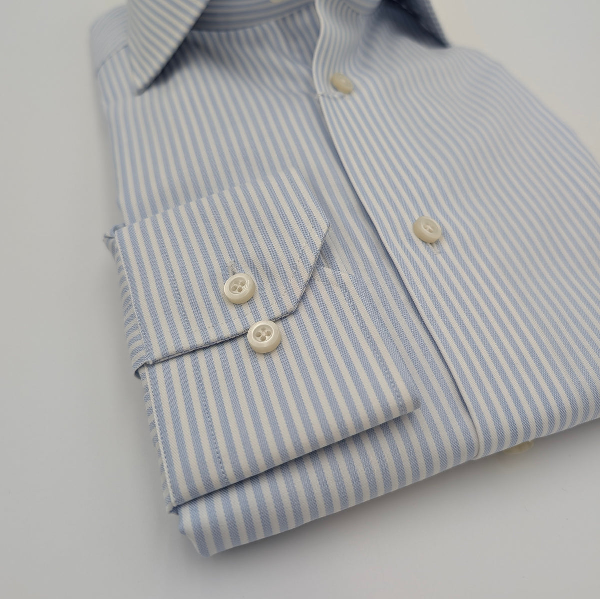 Cutaway Shirt Comfort Stripe Light Blue