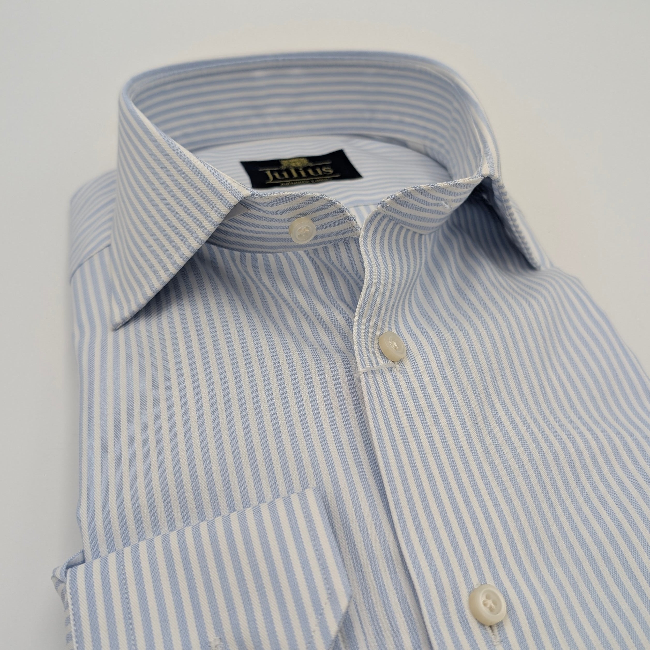 Cutaway Shirt Comfort Stripe Light Blue