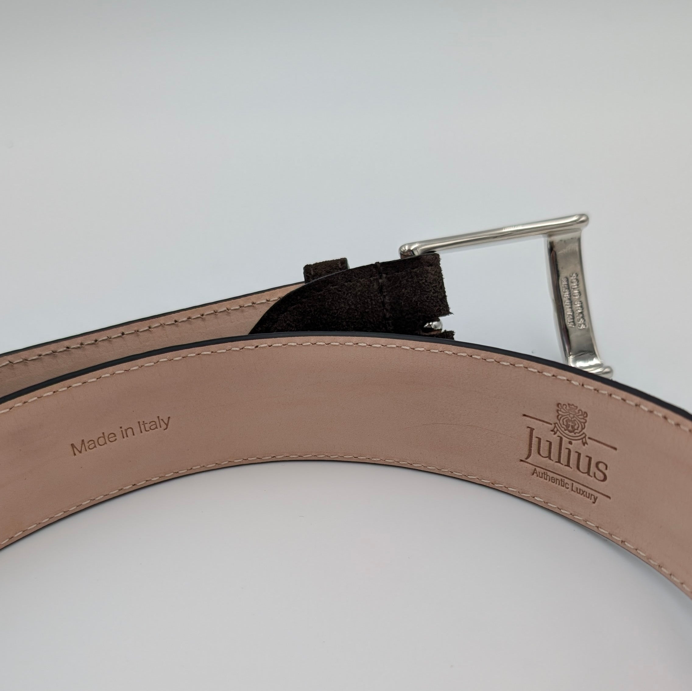 Belt Calf Suede Dark Brown