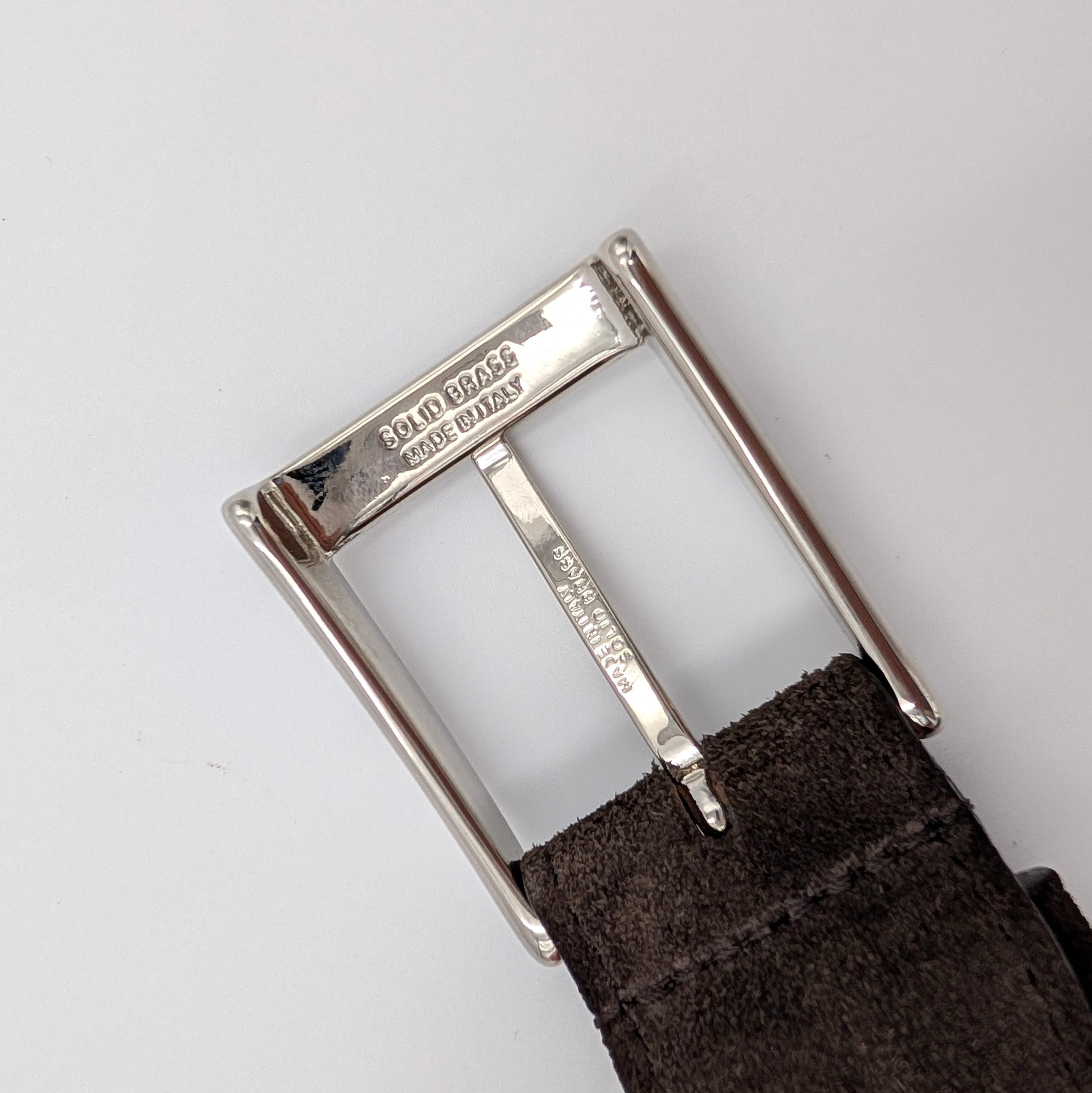 Belt Calf Suede Dark Brown