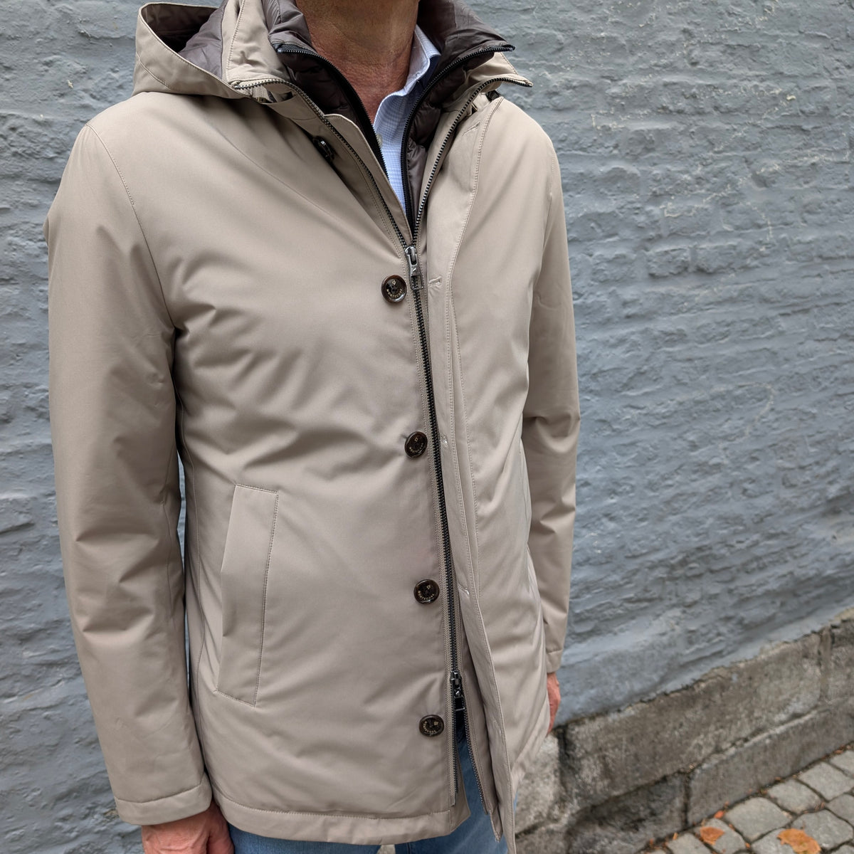 Down Coat Performance Jacket Beige