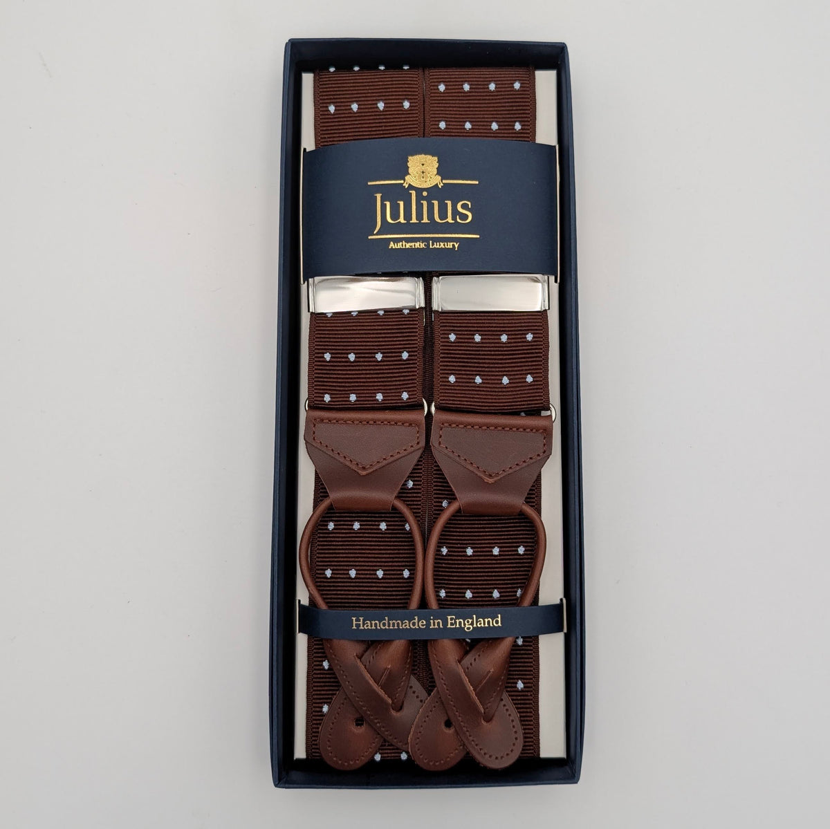 Braces Polka Brown/Baby Blue