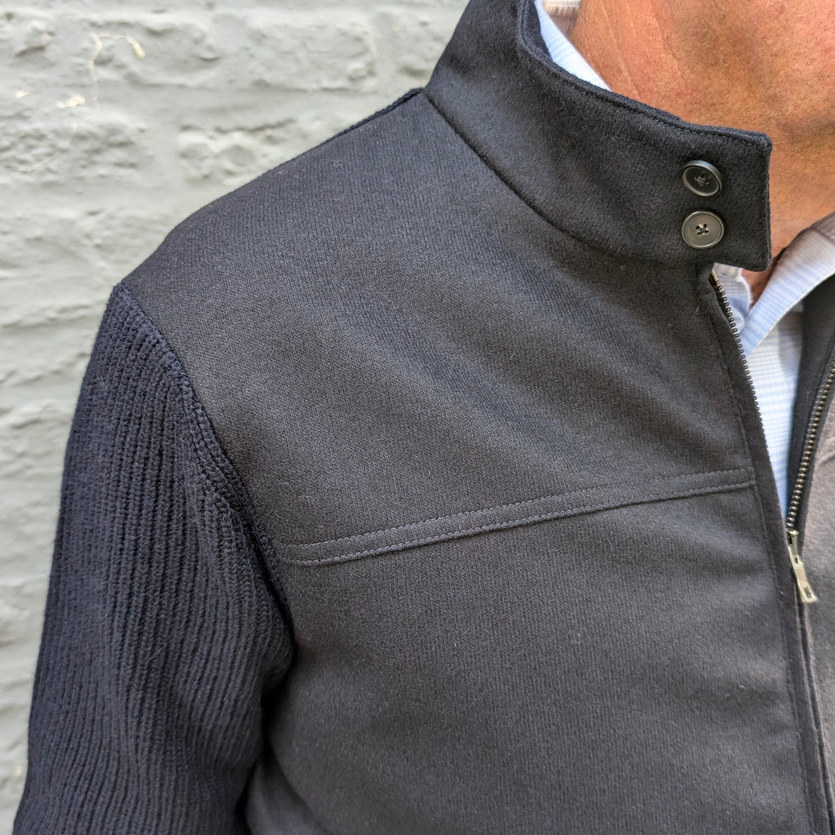 Baseball Jacket Wool/Knit Navy