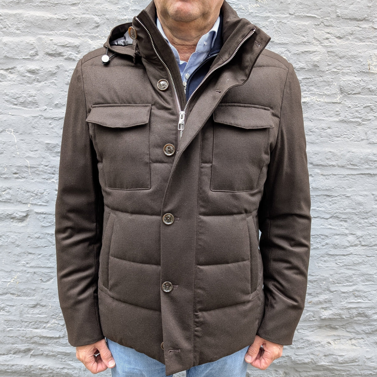 Vitale Barberis Canonico Wool/Down Jacket Brown