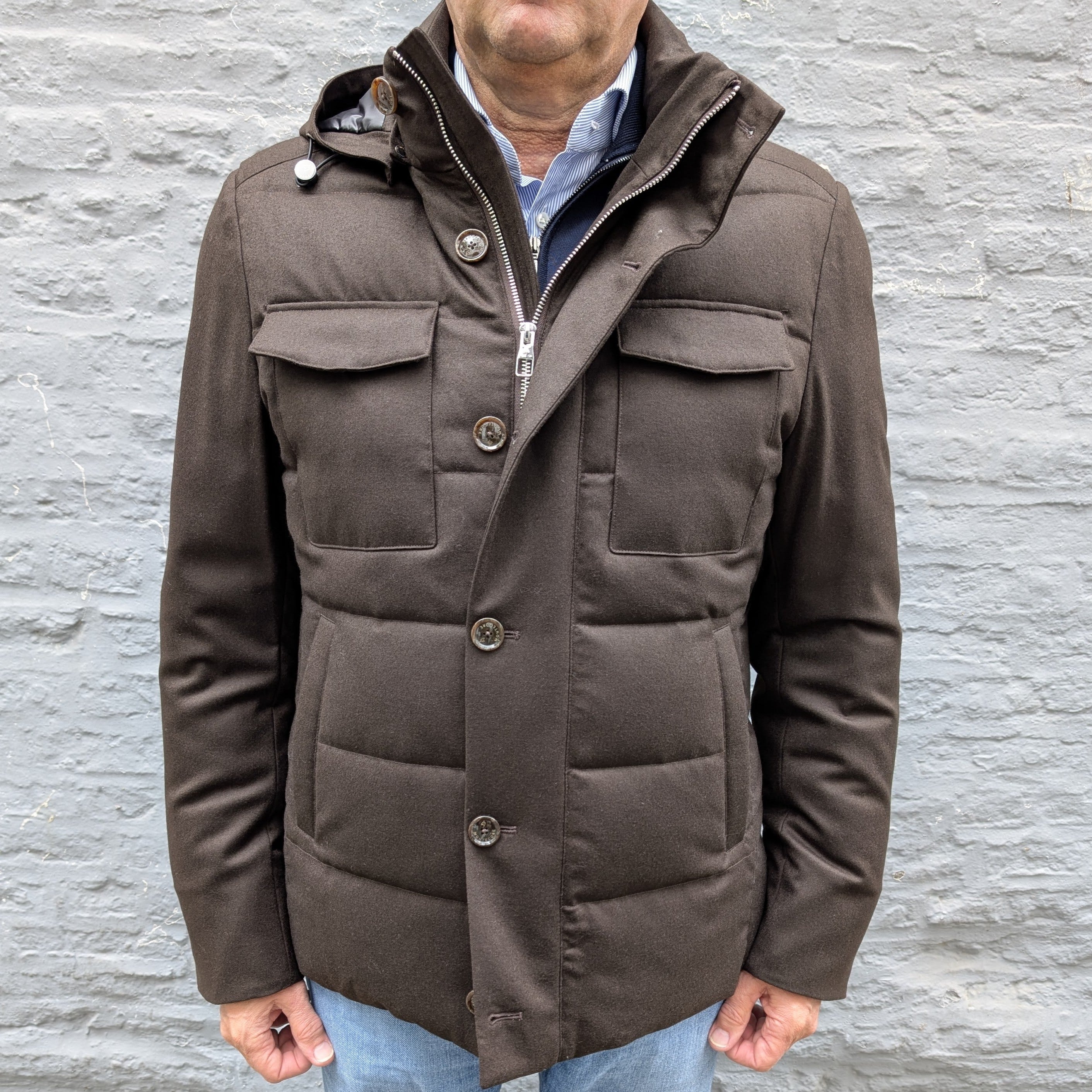 Vitale Barberis Canonico Wool/Down Jacket Brown