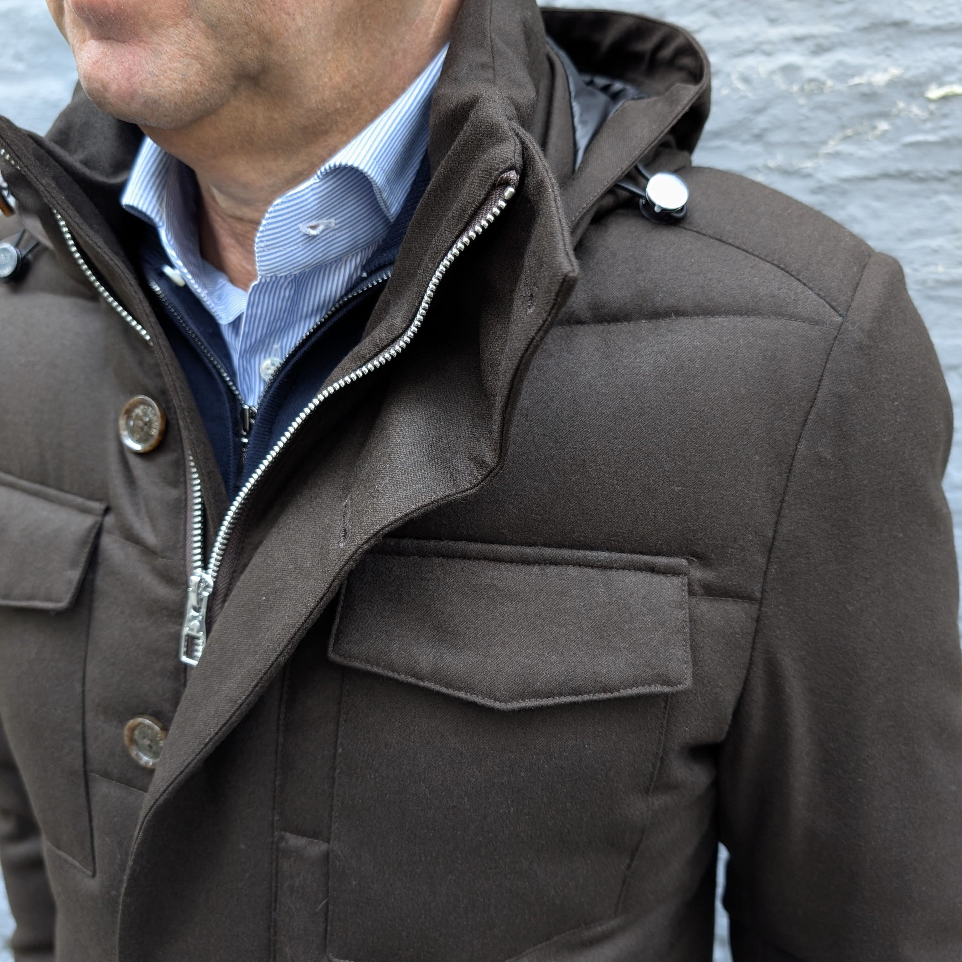 Vitale Barberis Canonico Wool/Down Jacket Brown