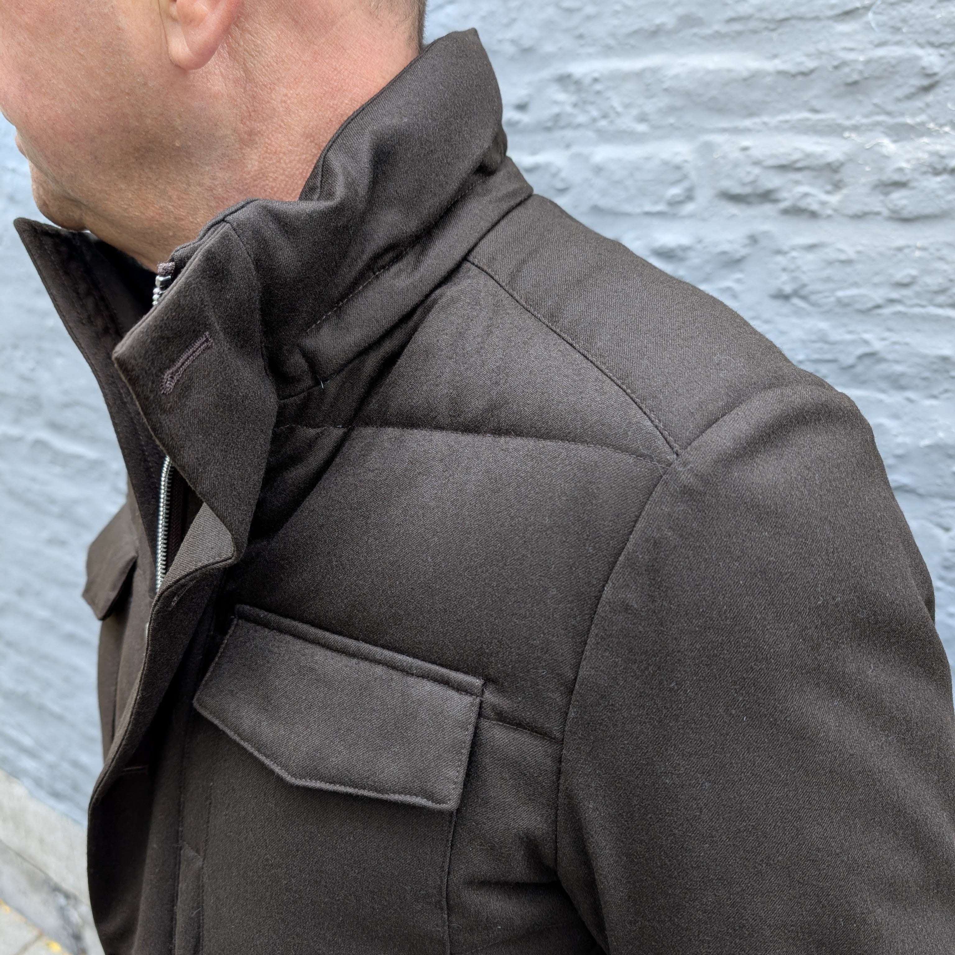 Vitale Barberis Canonico Wool/Down Jacket Brown