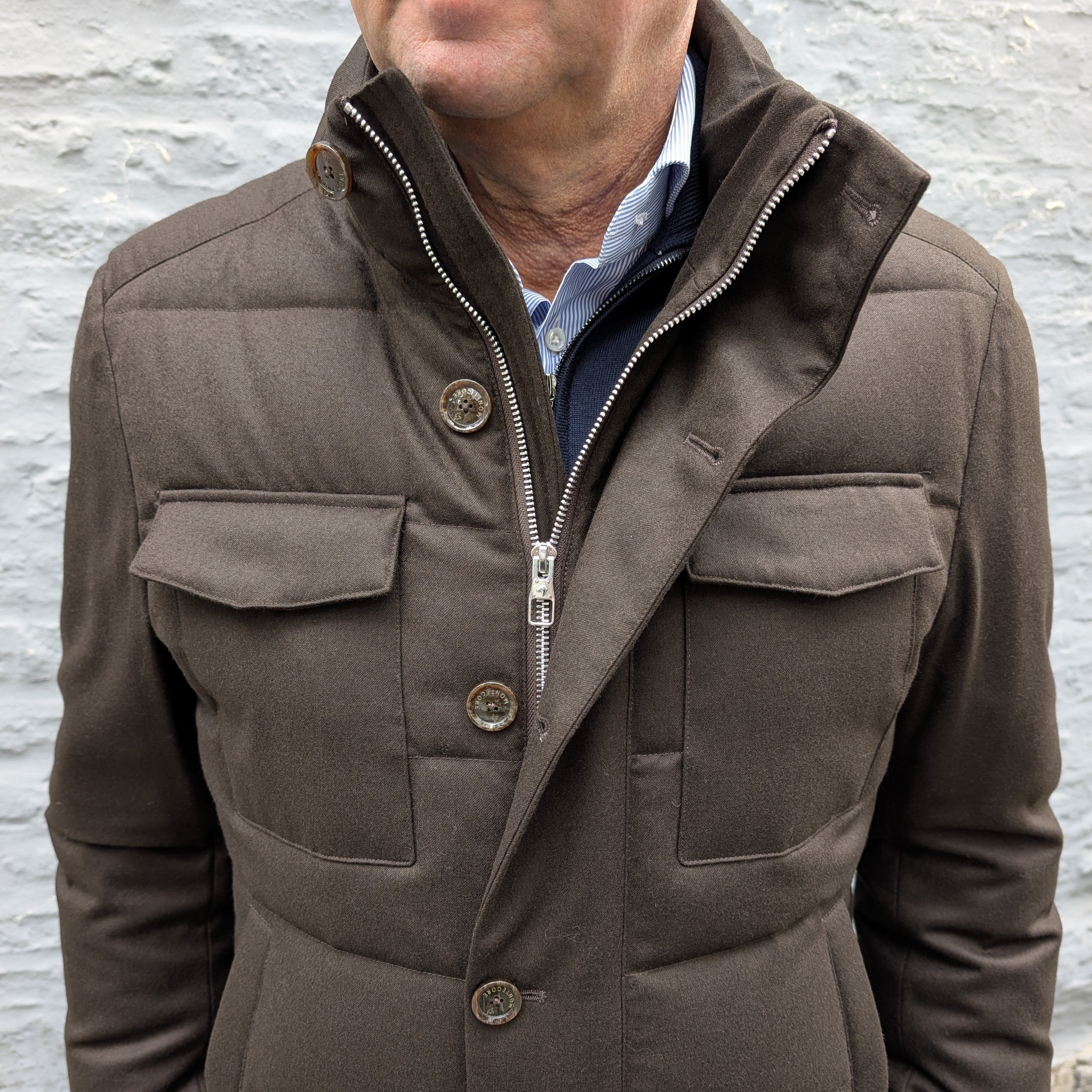 Vitale Barberis Canonico Wool/Down Jacket Brown