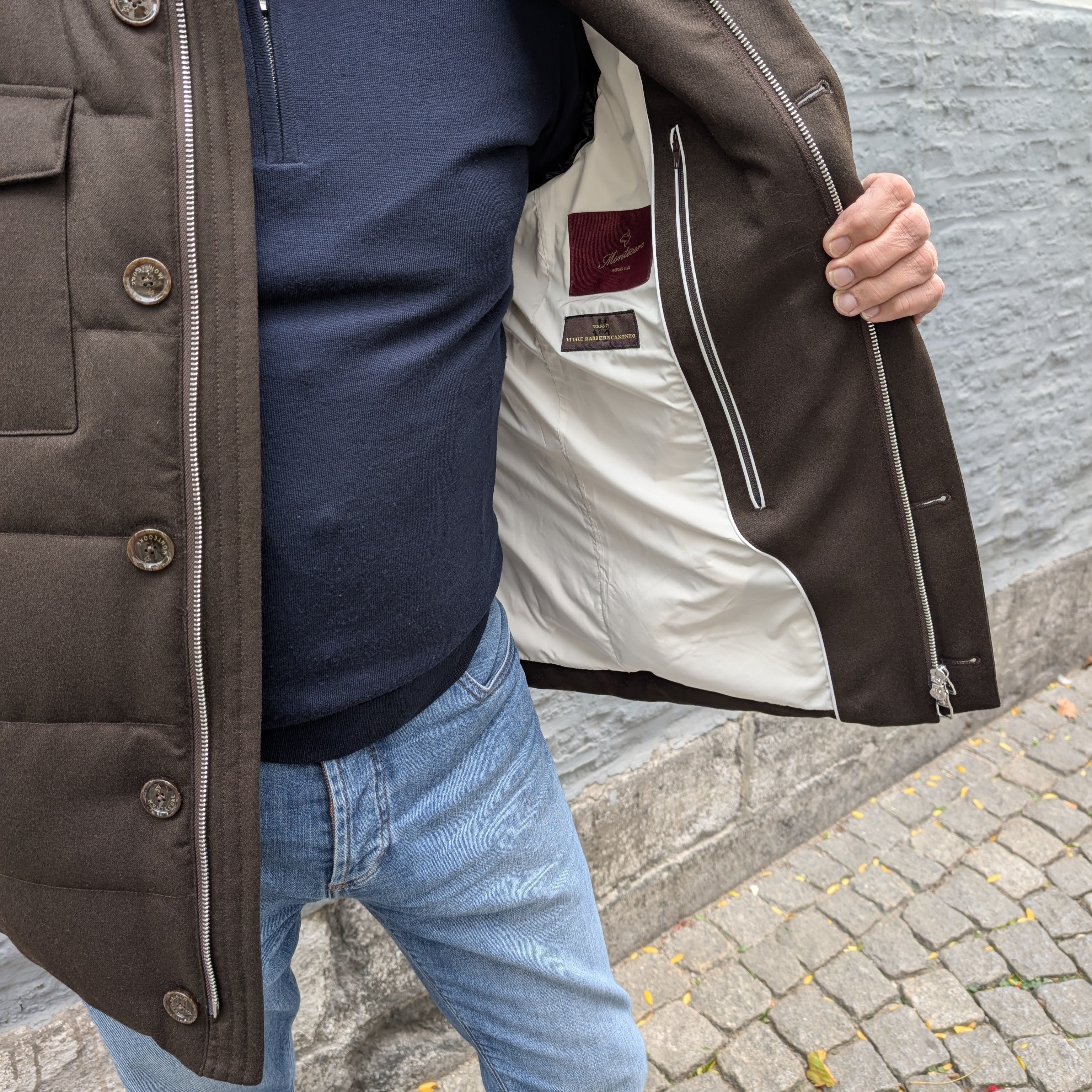 Vitale Barberis Canonico Wool/Down Jacket Brown