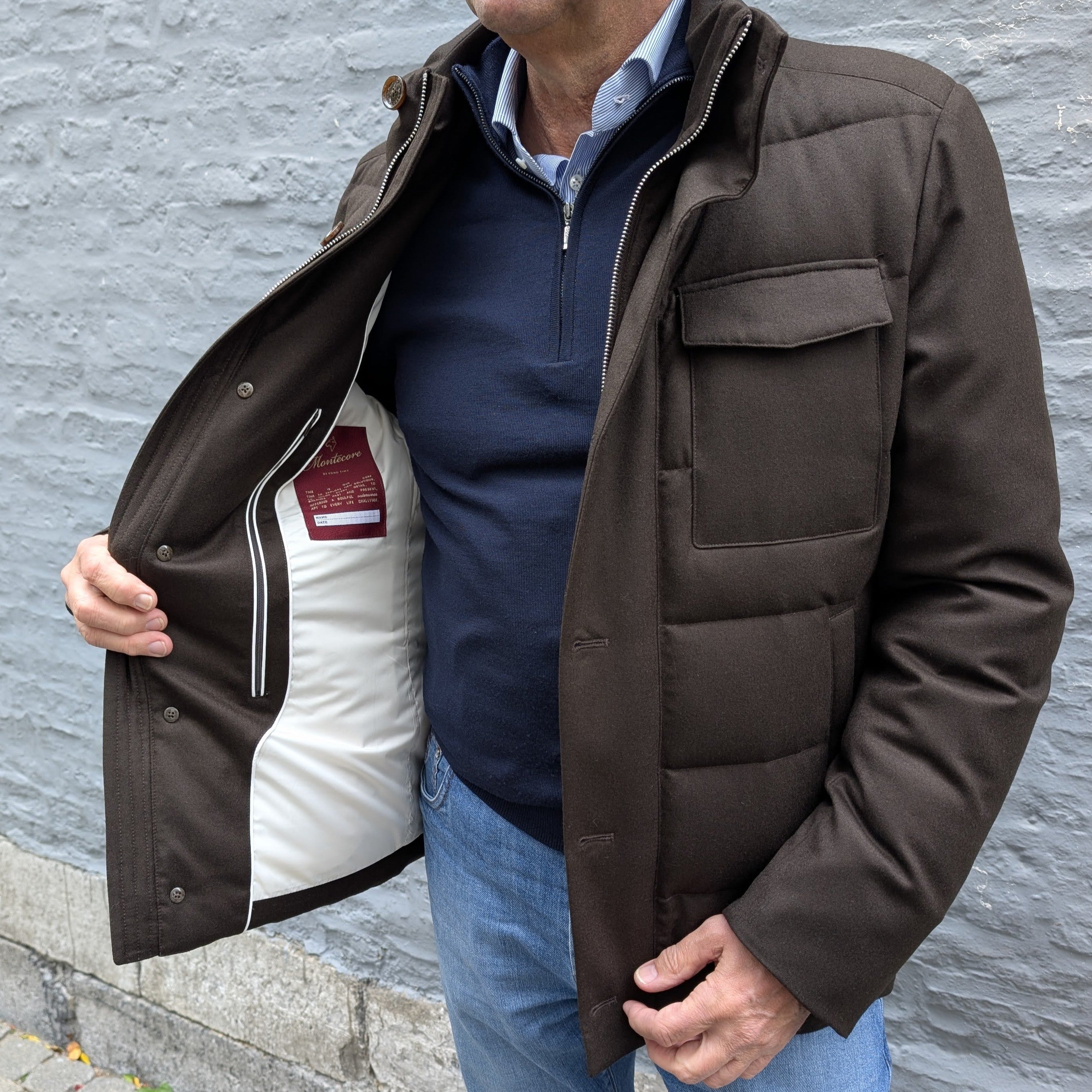 Vitale Barberis Canonico Wool/Down Jacket Brown