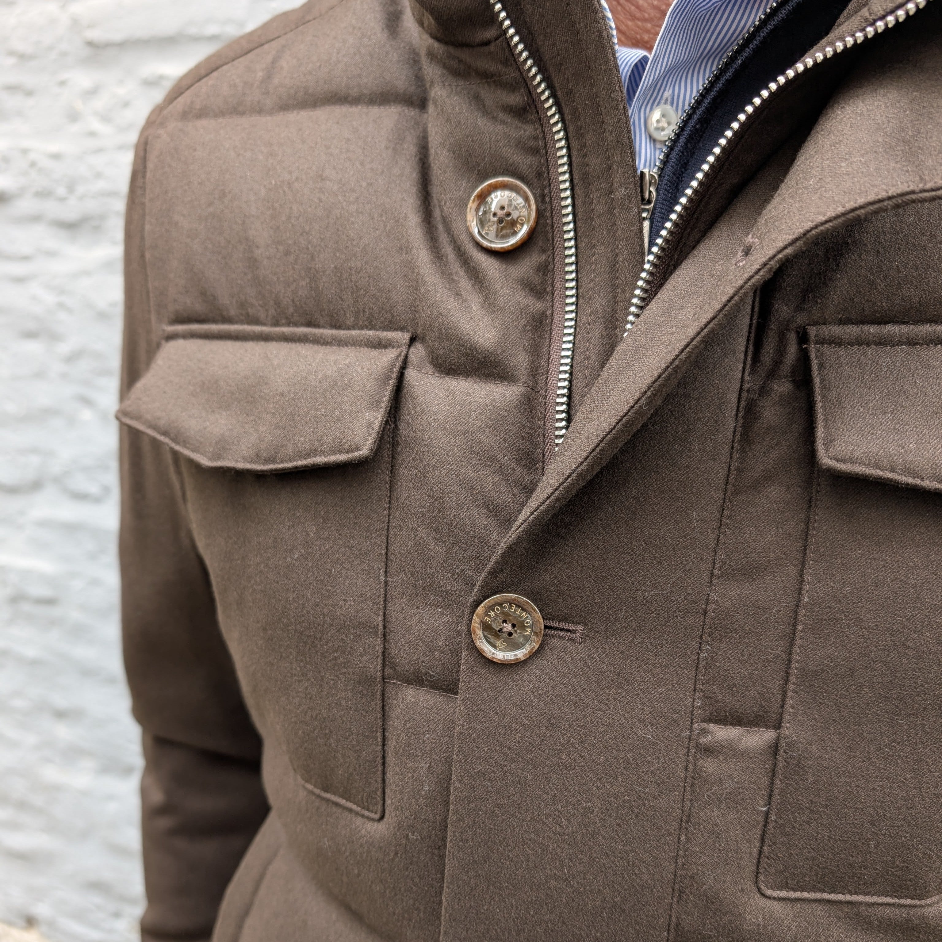 Vitale Barberis Canonico Wool/Down Jacket Brown
