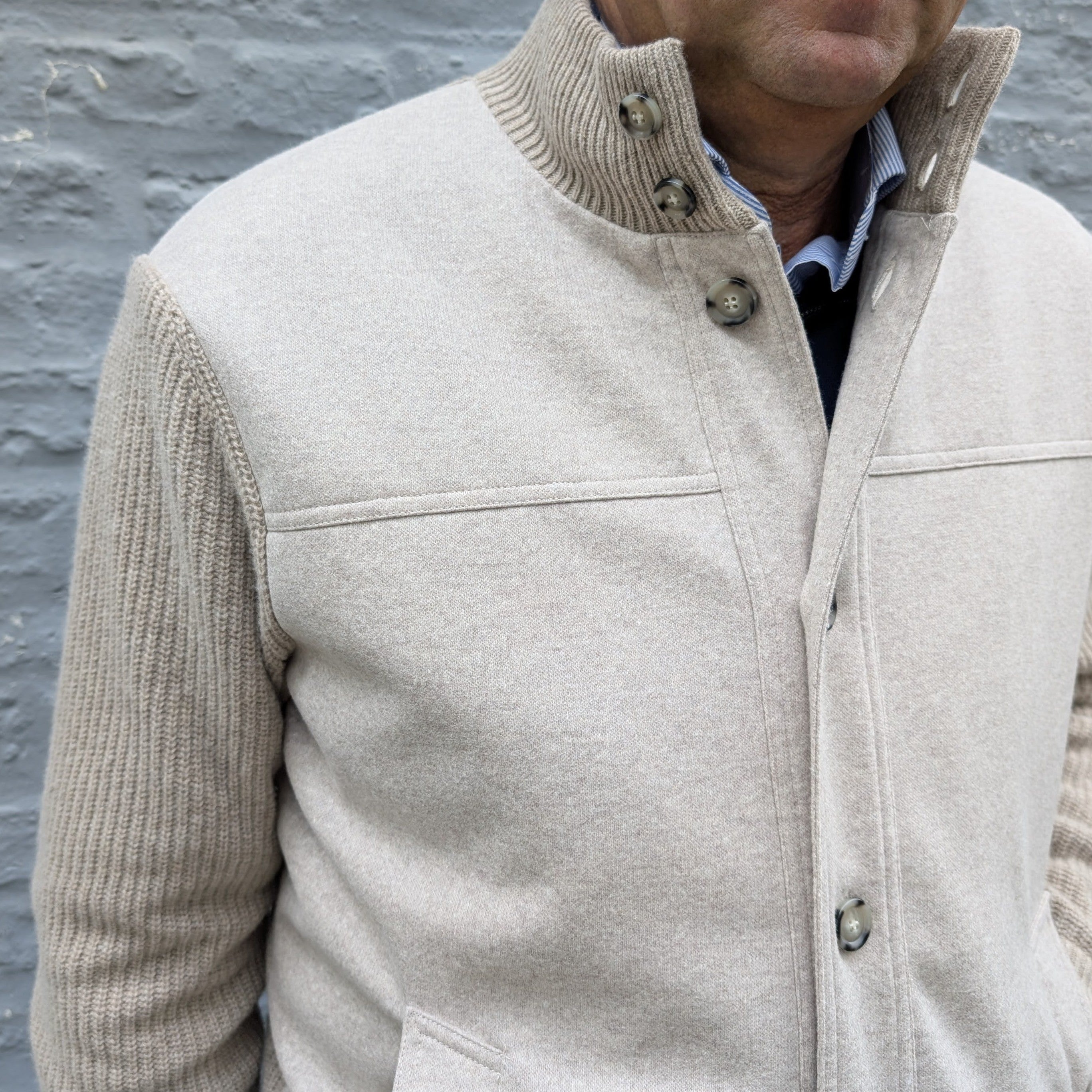 Baseball Jacket Wool/Knit Beige
