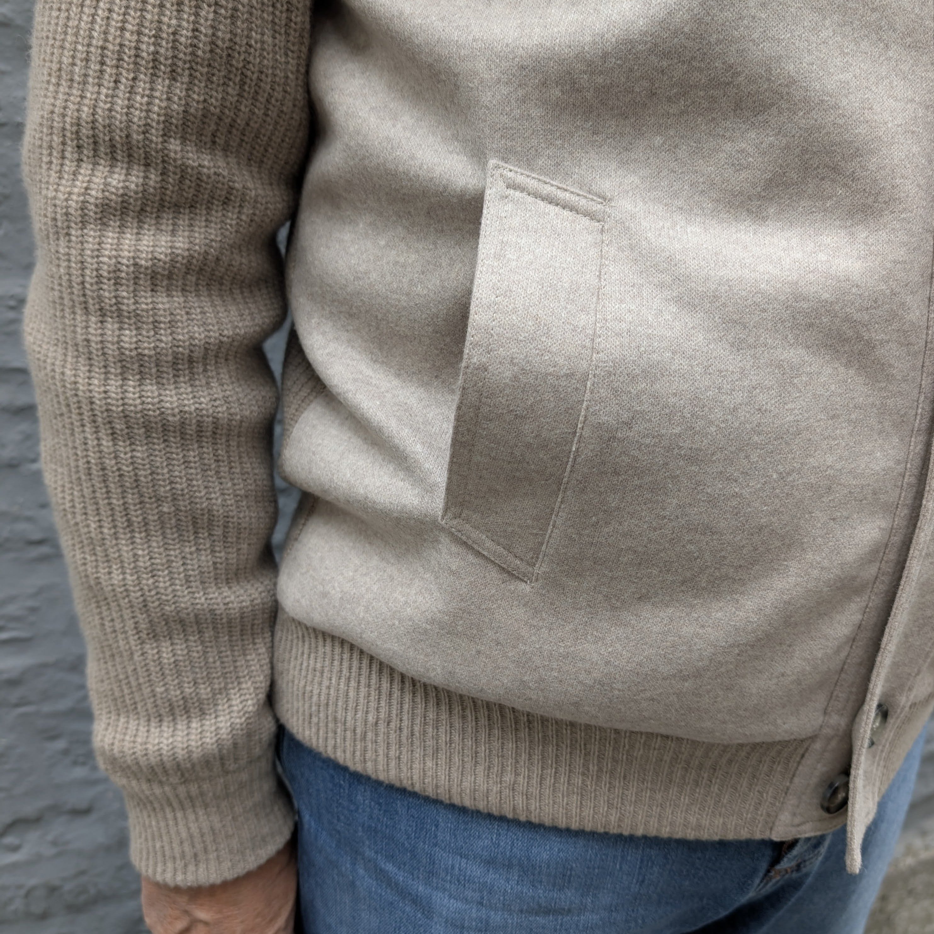 Baseball Jacket Wool/Knit Beige
