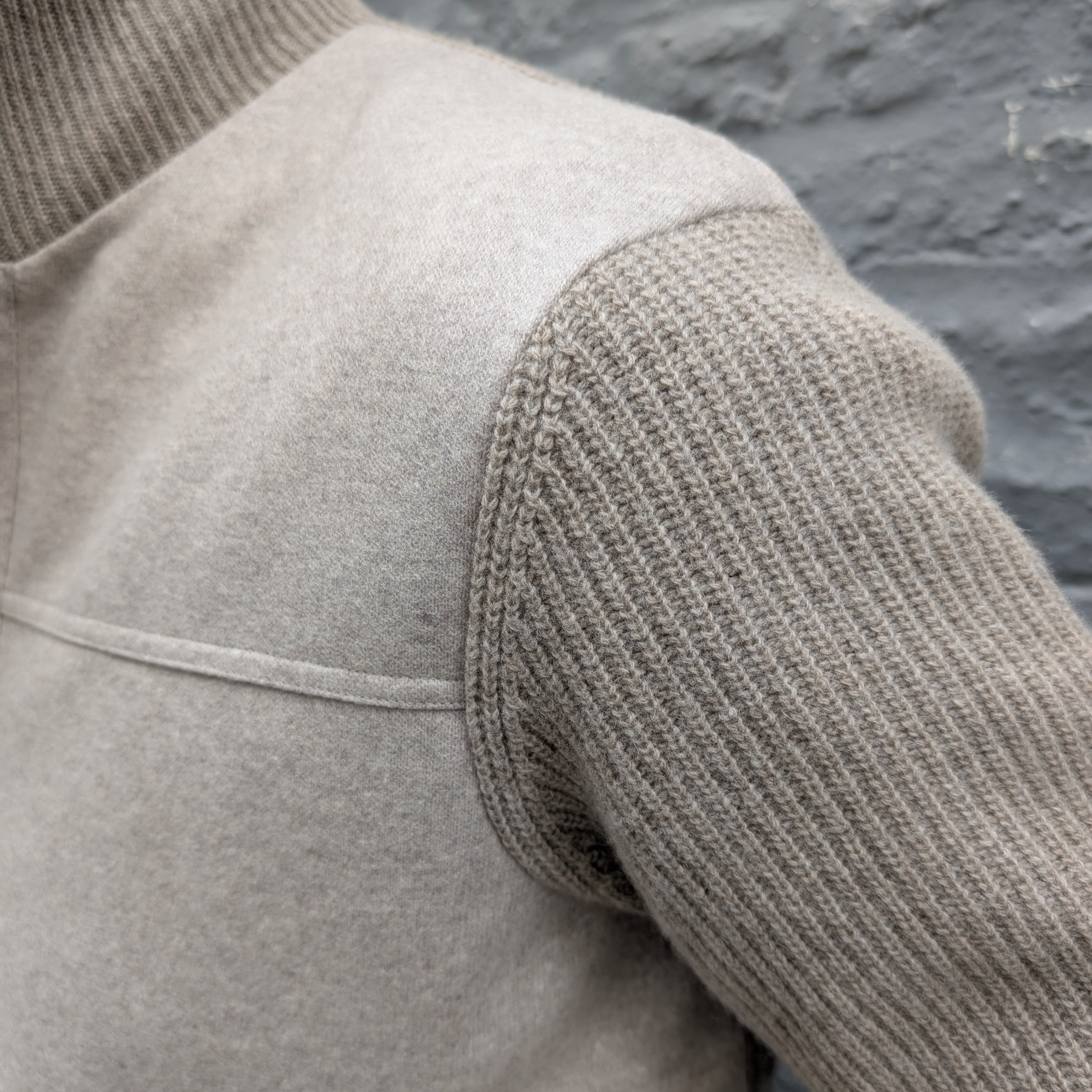 Baseball Jacket Wool/Knit Beige