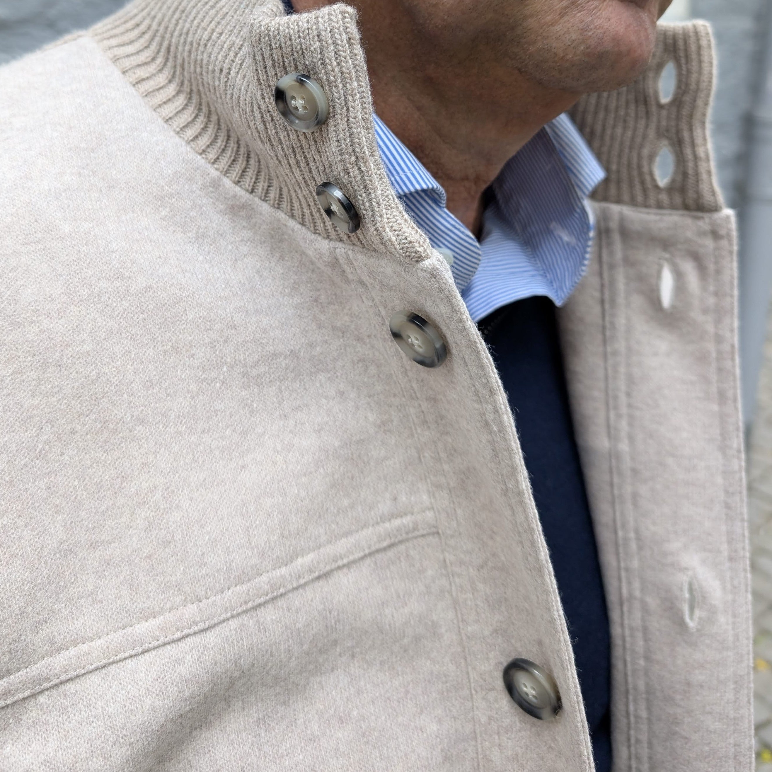 Baseball Jacket Wool/Knit Beige