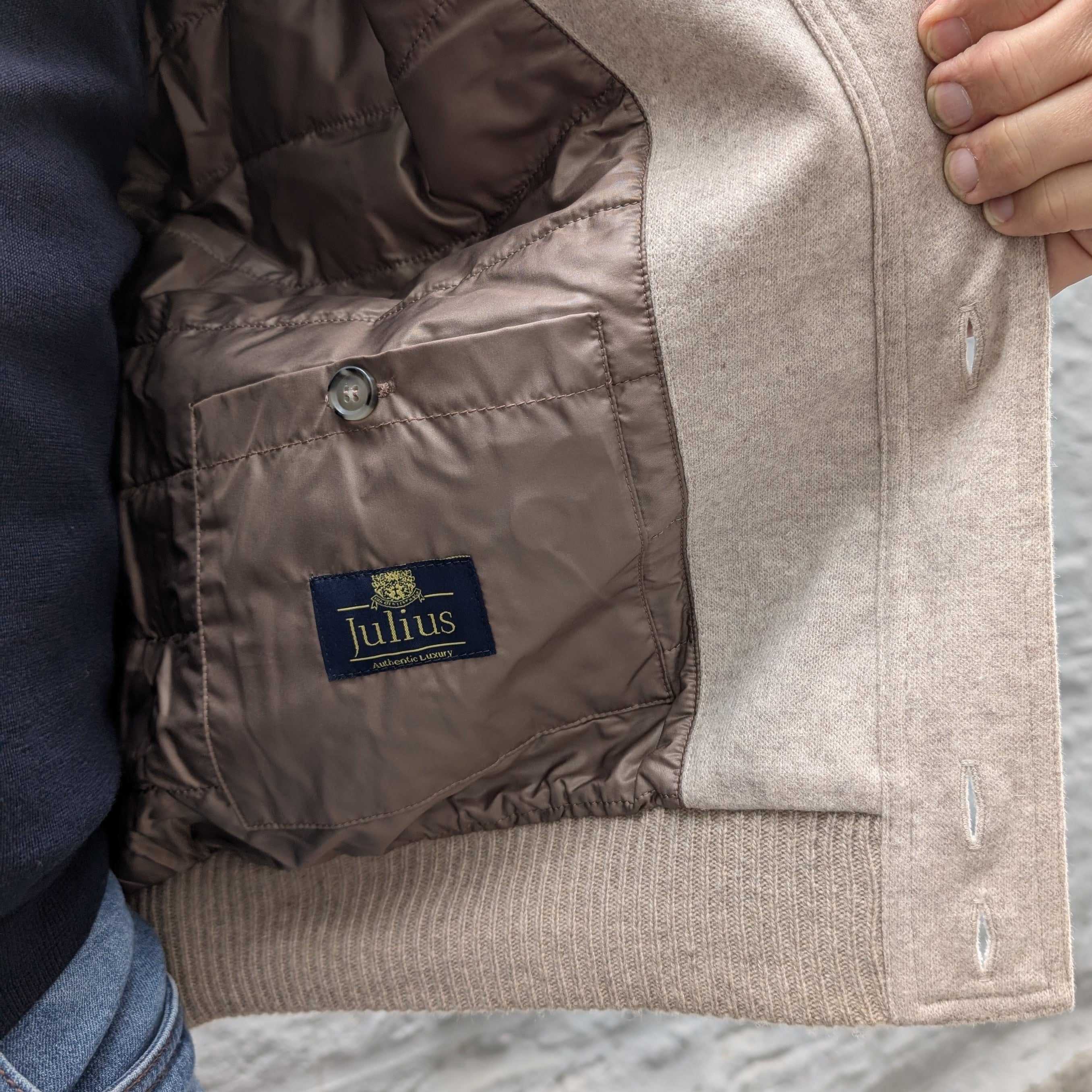 Baseball Jacket Wool/Knit Beige