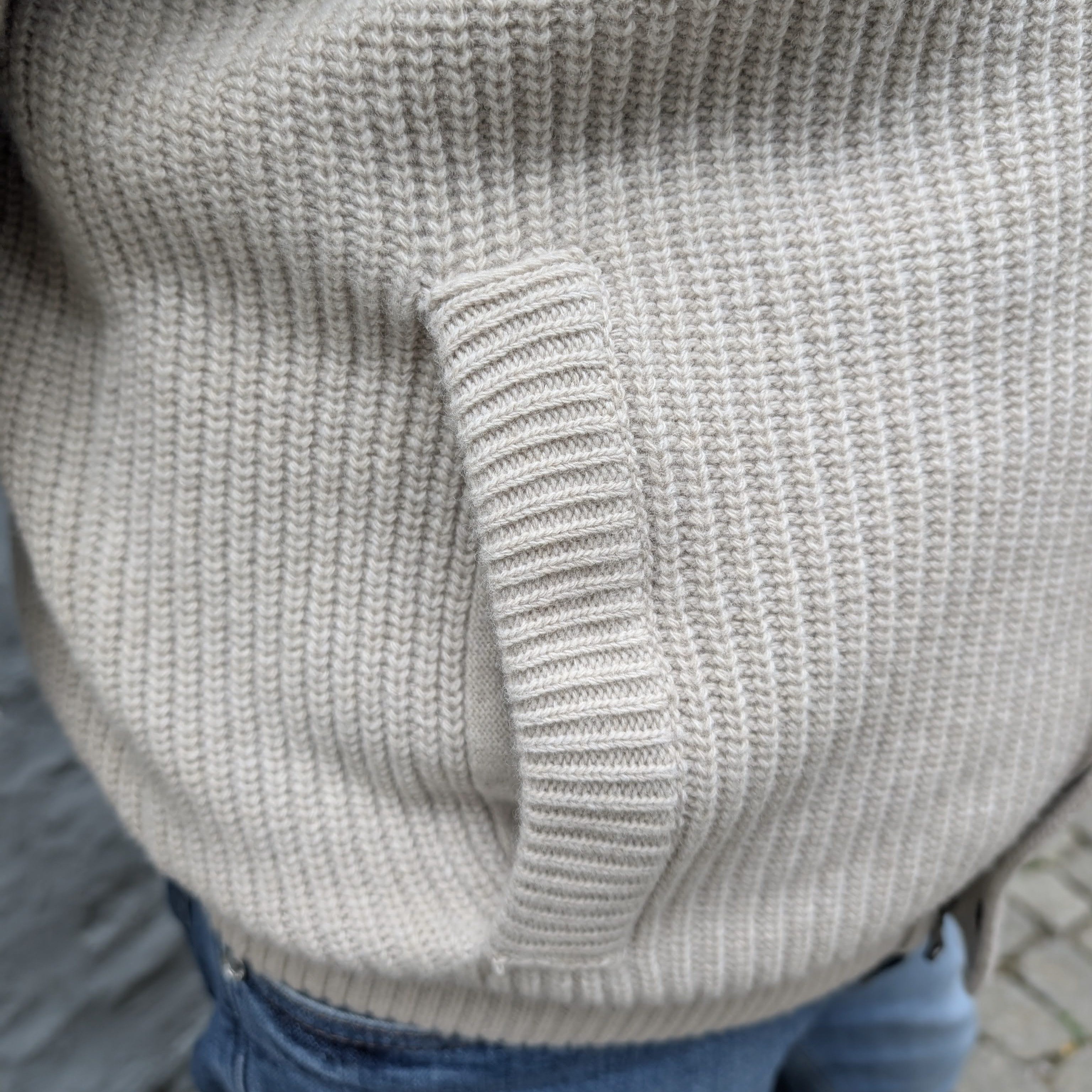 Vest Jacket Knitted Zip-Up Hoodie Beige
