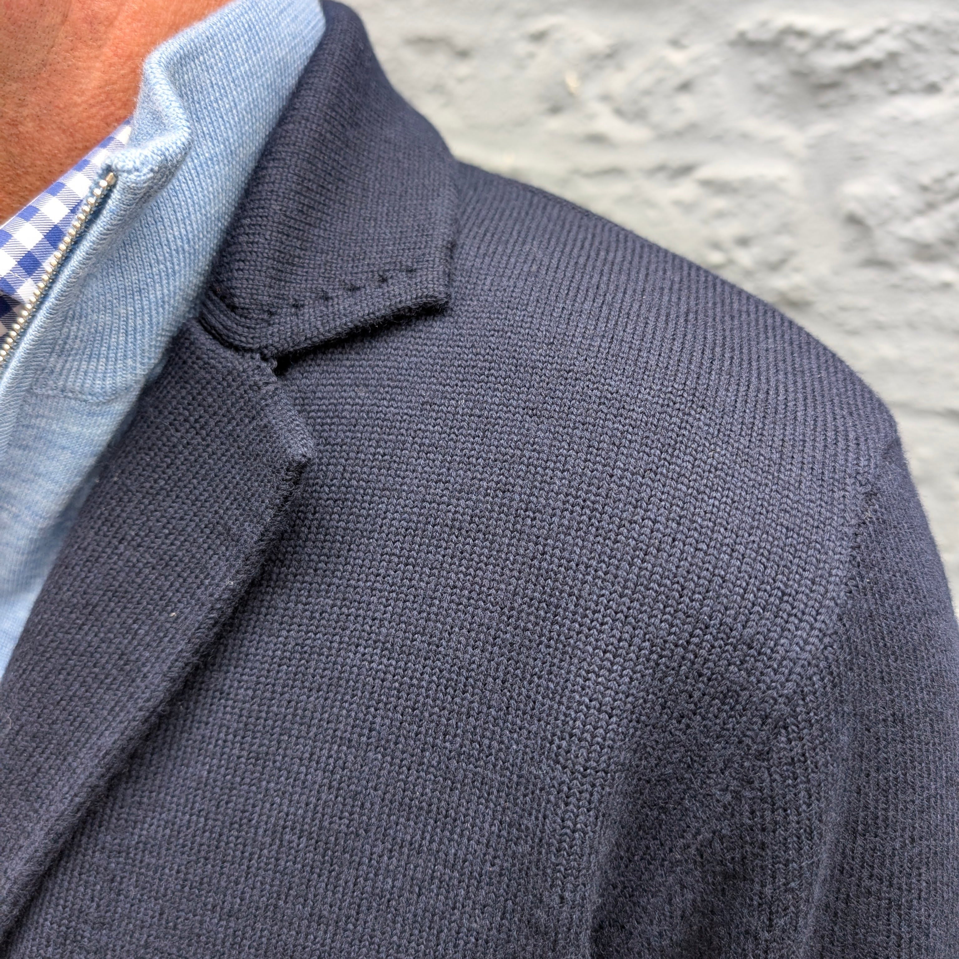 Luxury Merino Knitted Jacket Blue