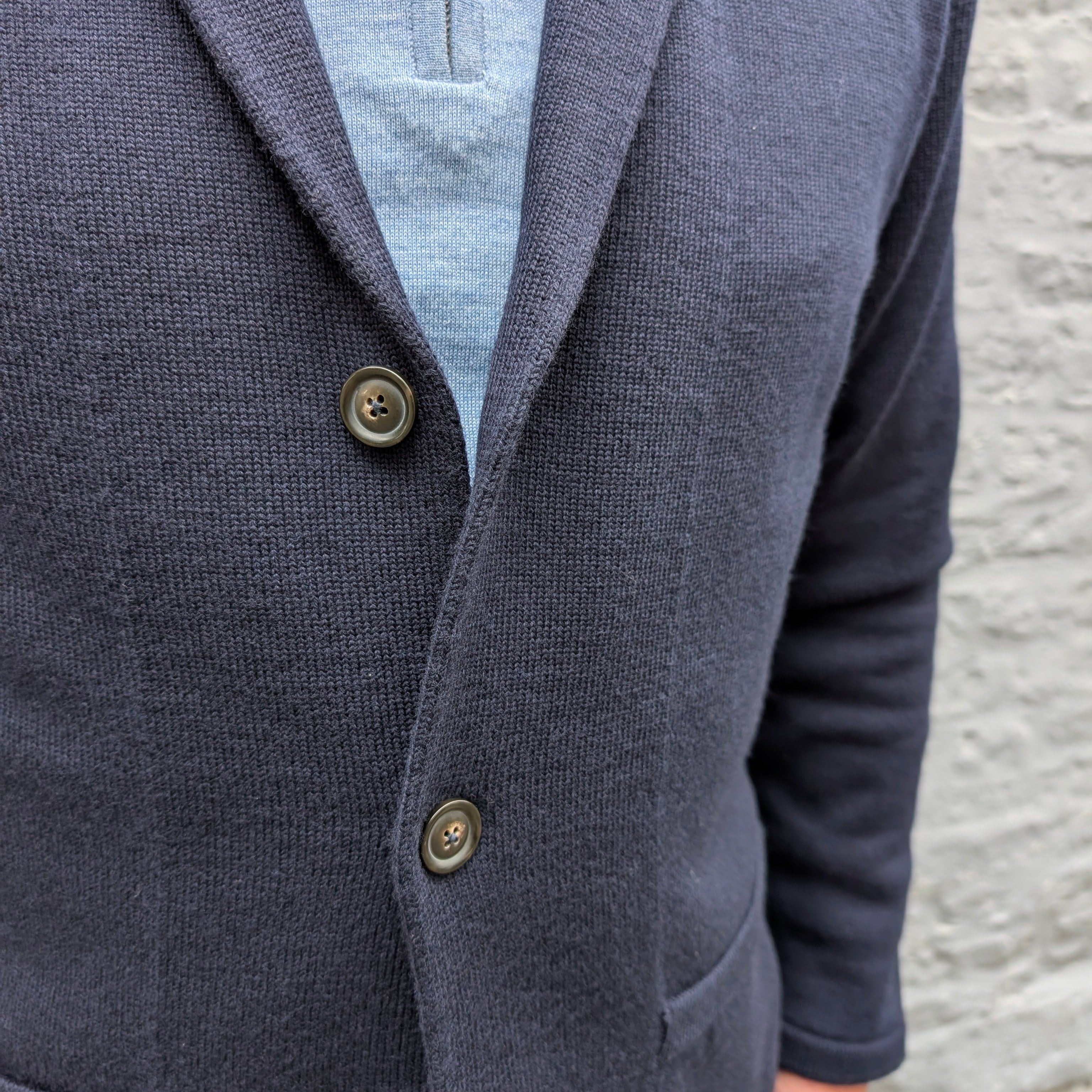 Luxury Merino Knitted Jacket Blue