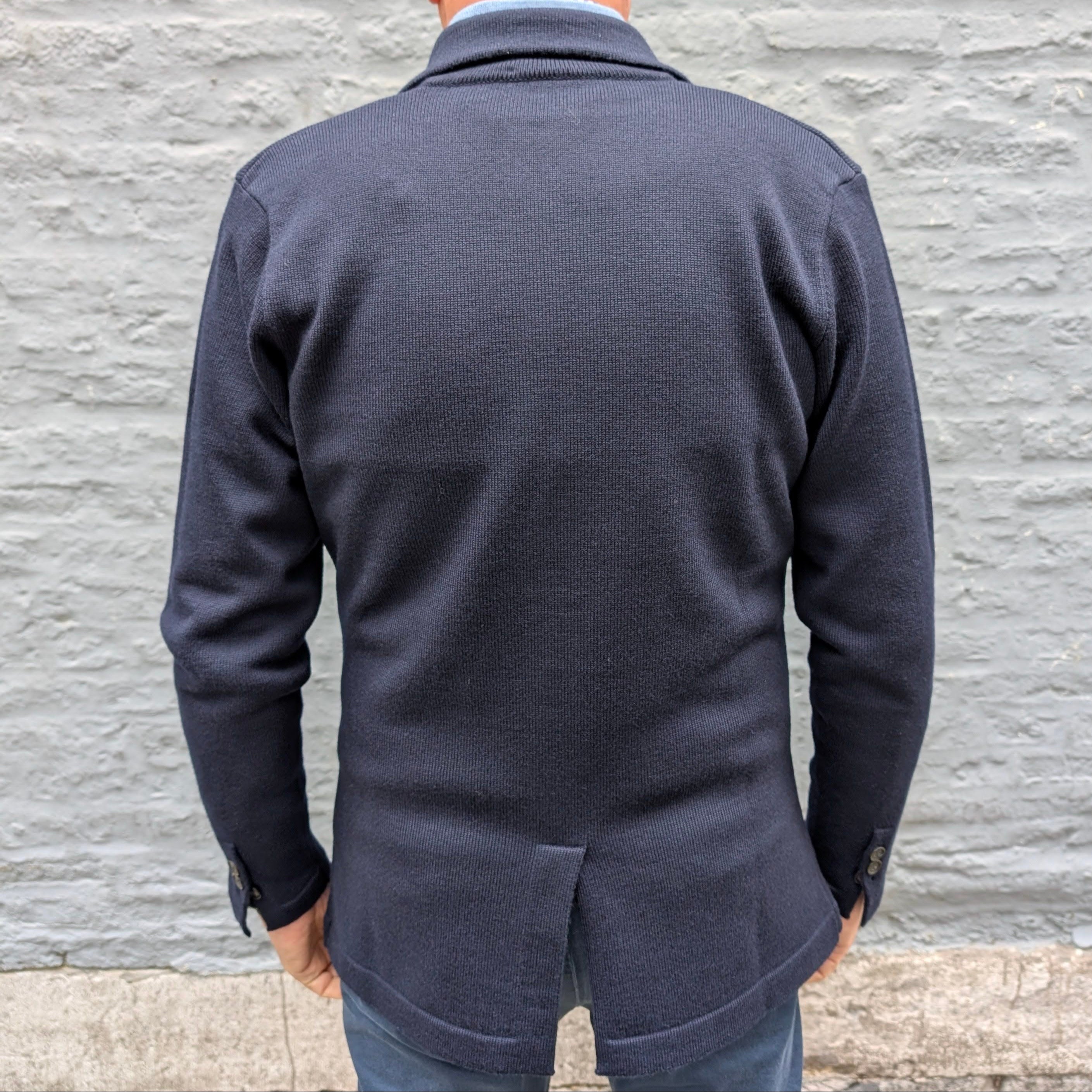 Luxury Merino Knitted Jacket Blue
