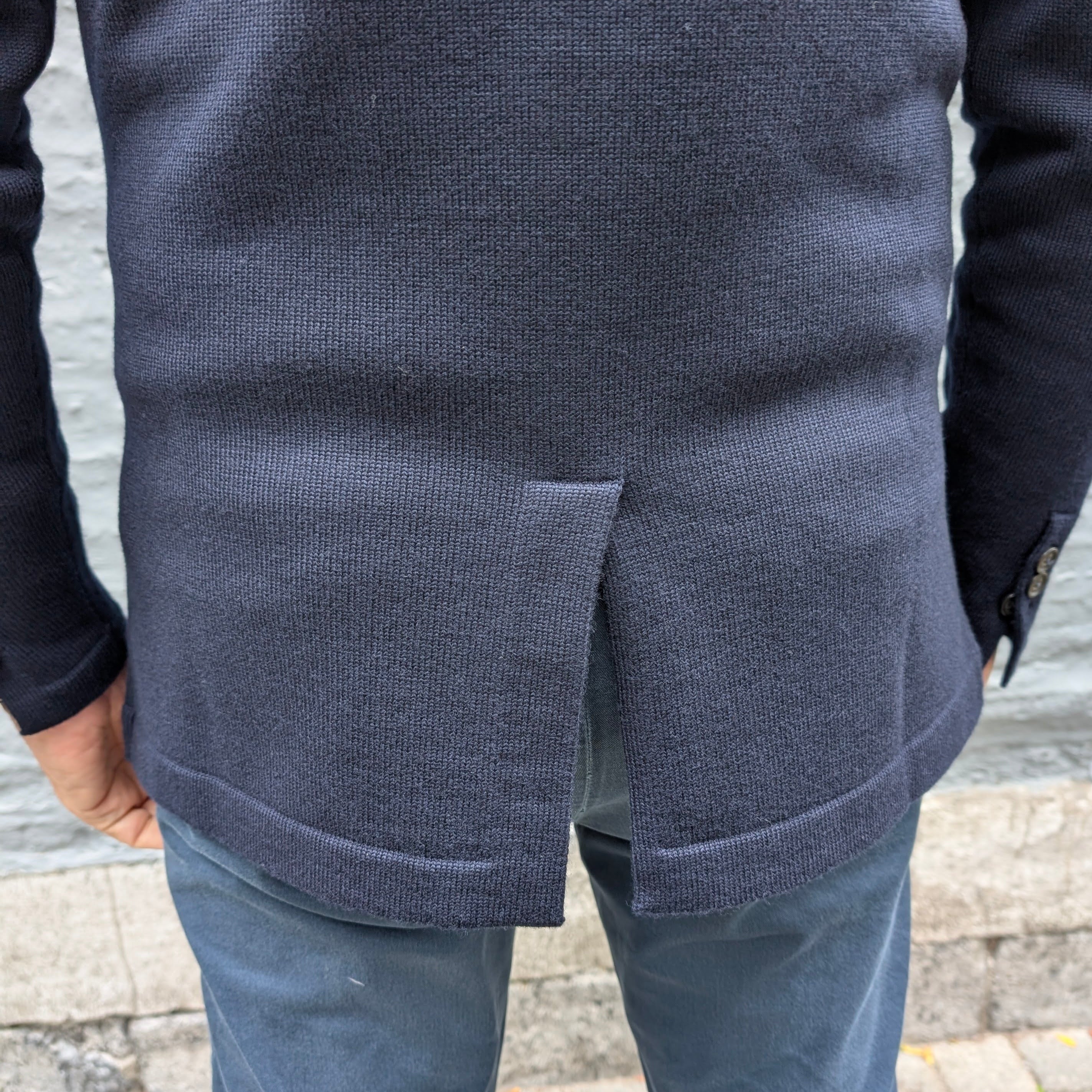 Luxury Merino Knitted Jacket Blue